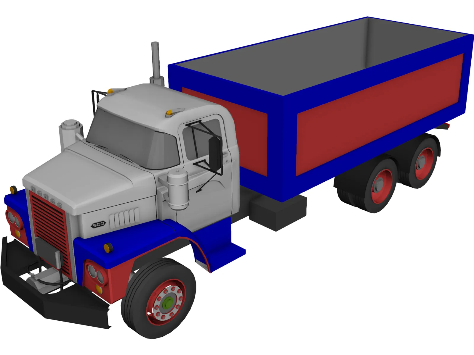 Dodge 900 6x4 Dumper Truck 3D Model main preview