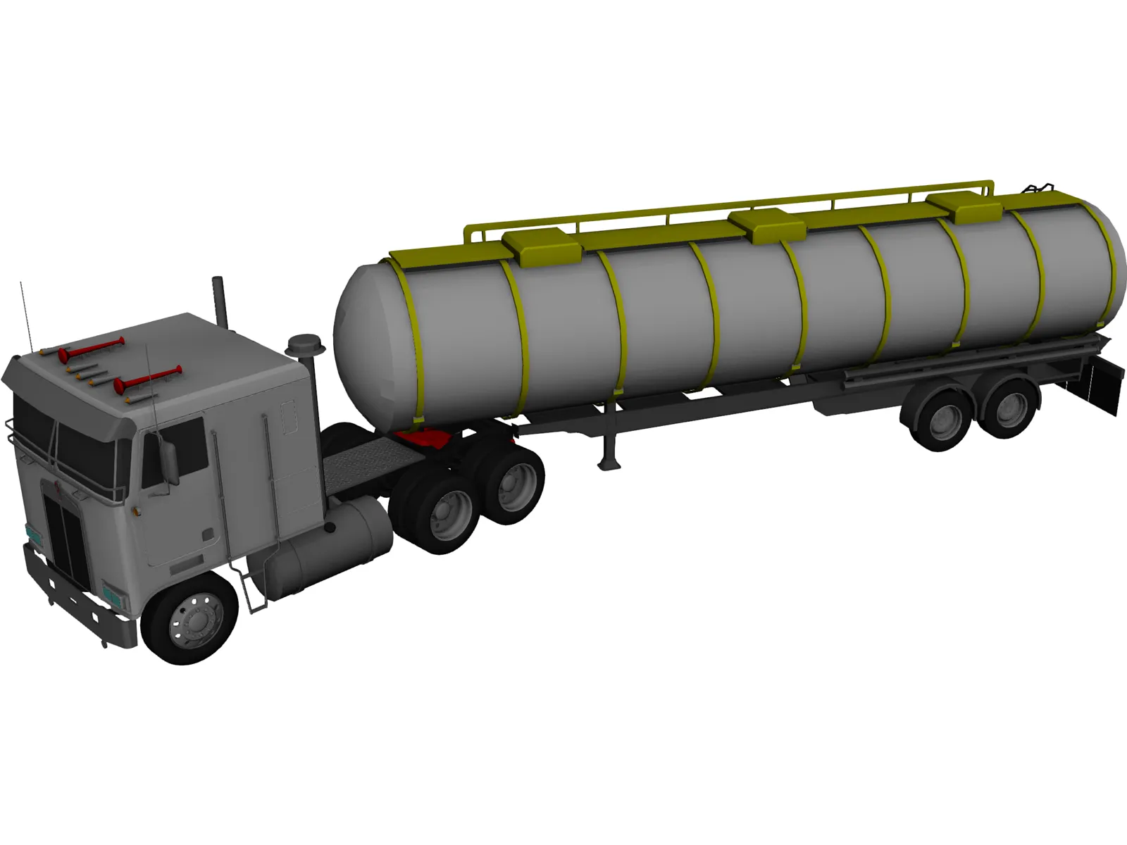 Kenworth K100 Tanker 5-axle 3D Model main preview