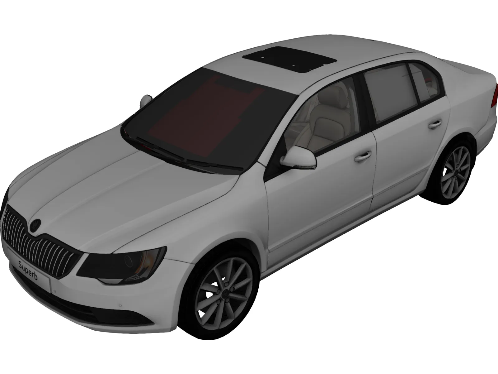 Skoda Superb (2013) 3D Model main preview