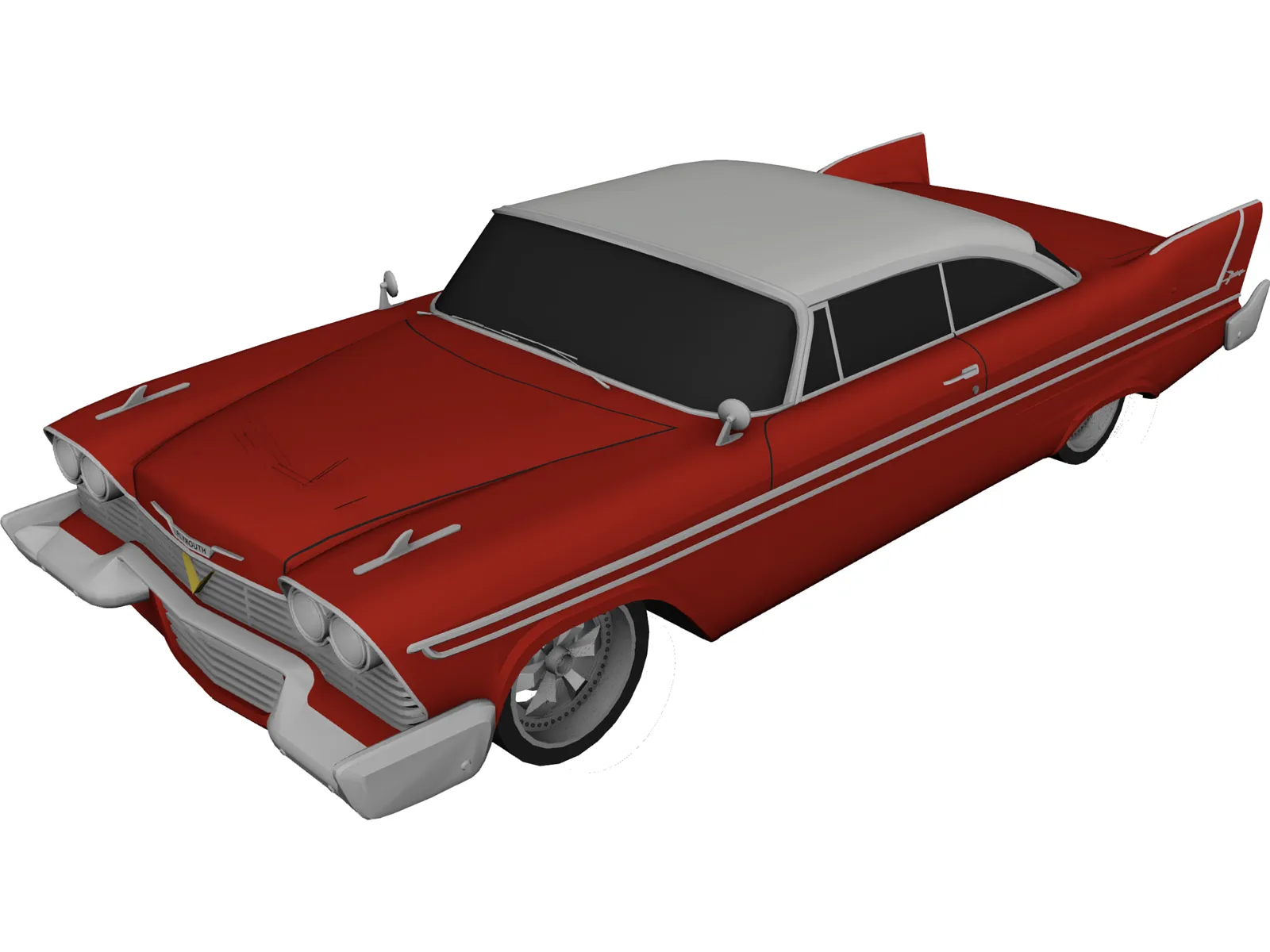 Plymouth Fury Supercharged (1958) 3D Model main preview