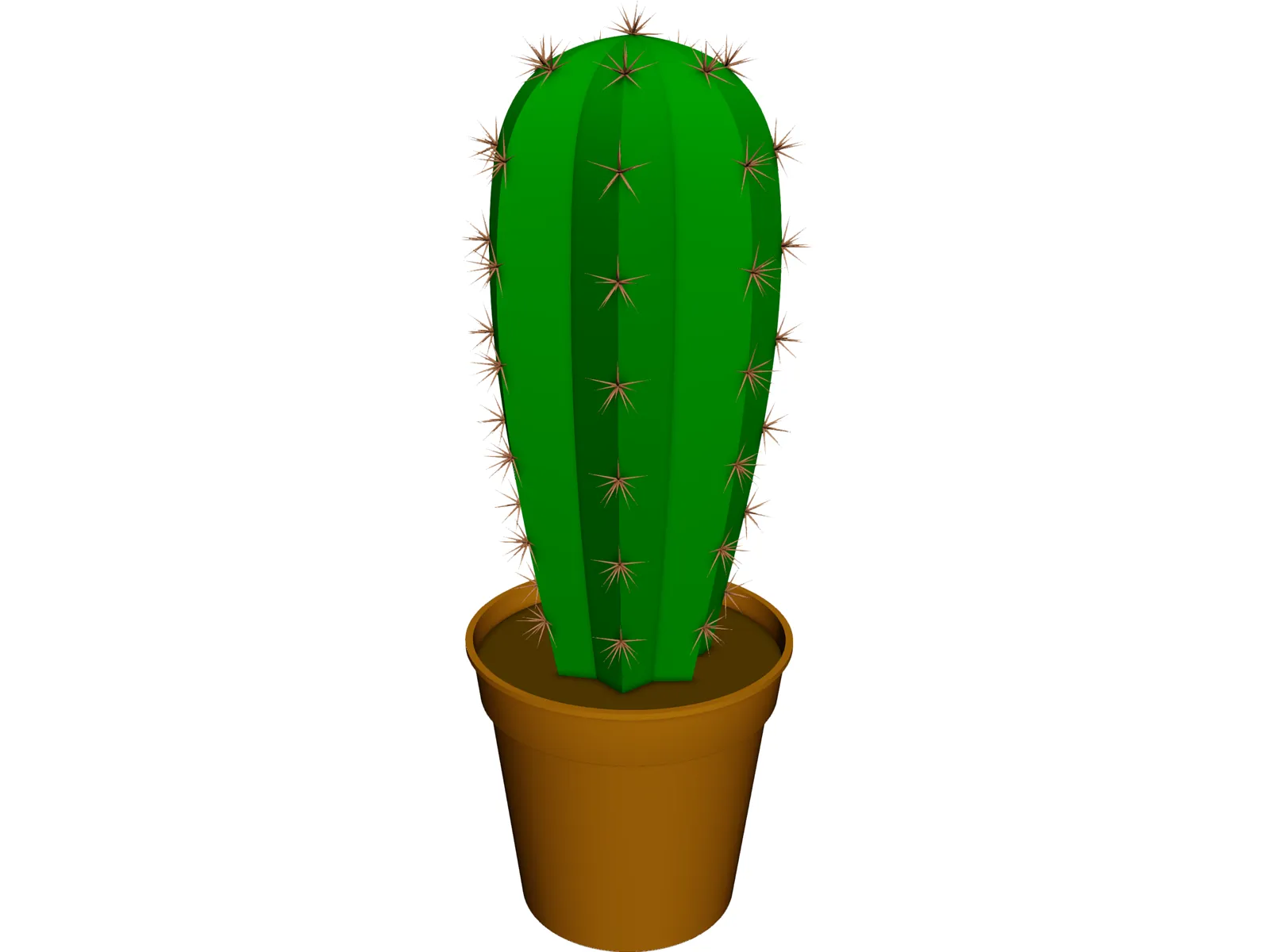 Cactus in Container 3D Model main preview