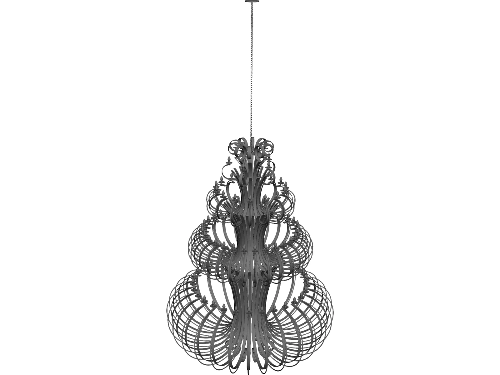 Iron Chandelier 3D Model main preview