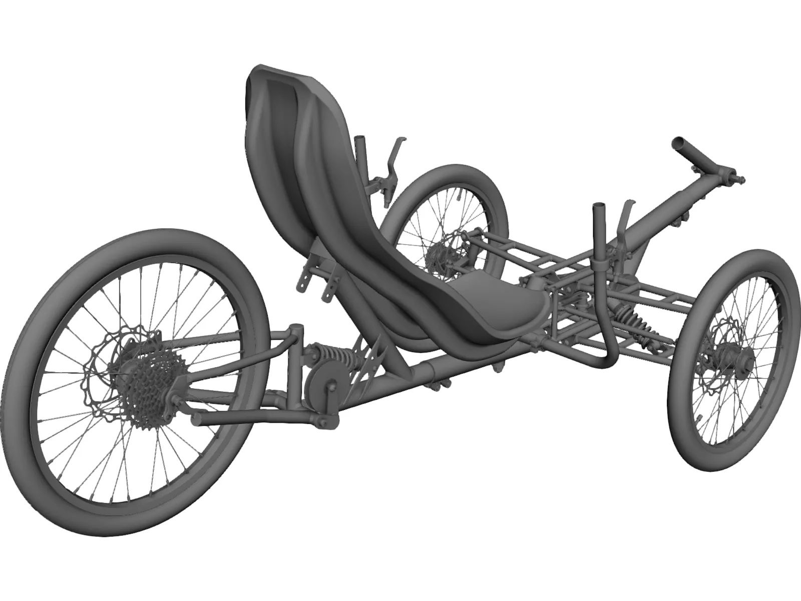 Three Wheel Trike 3D Model main preview