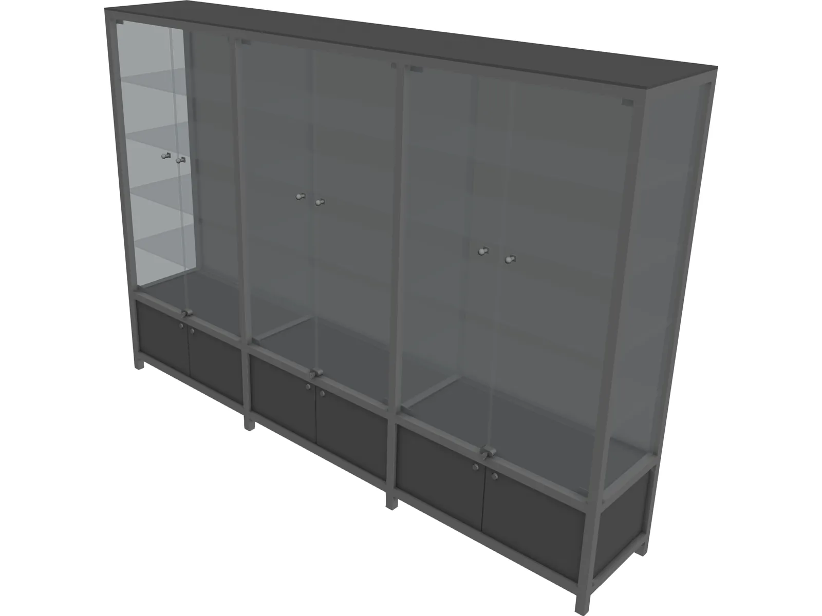 Glass Cabinet 3D Model main preview