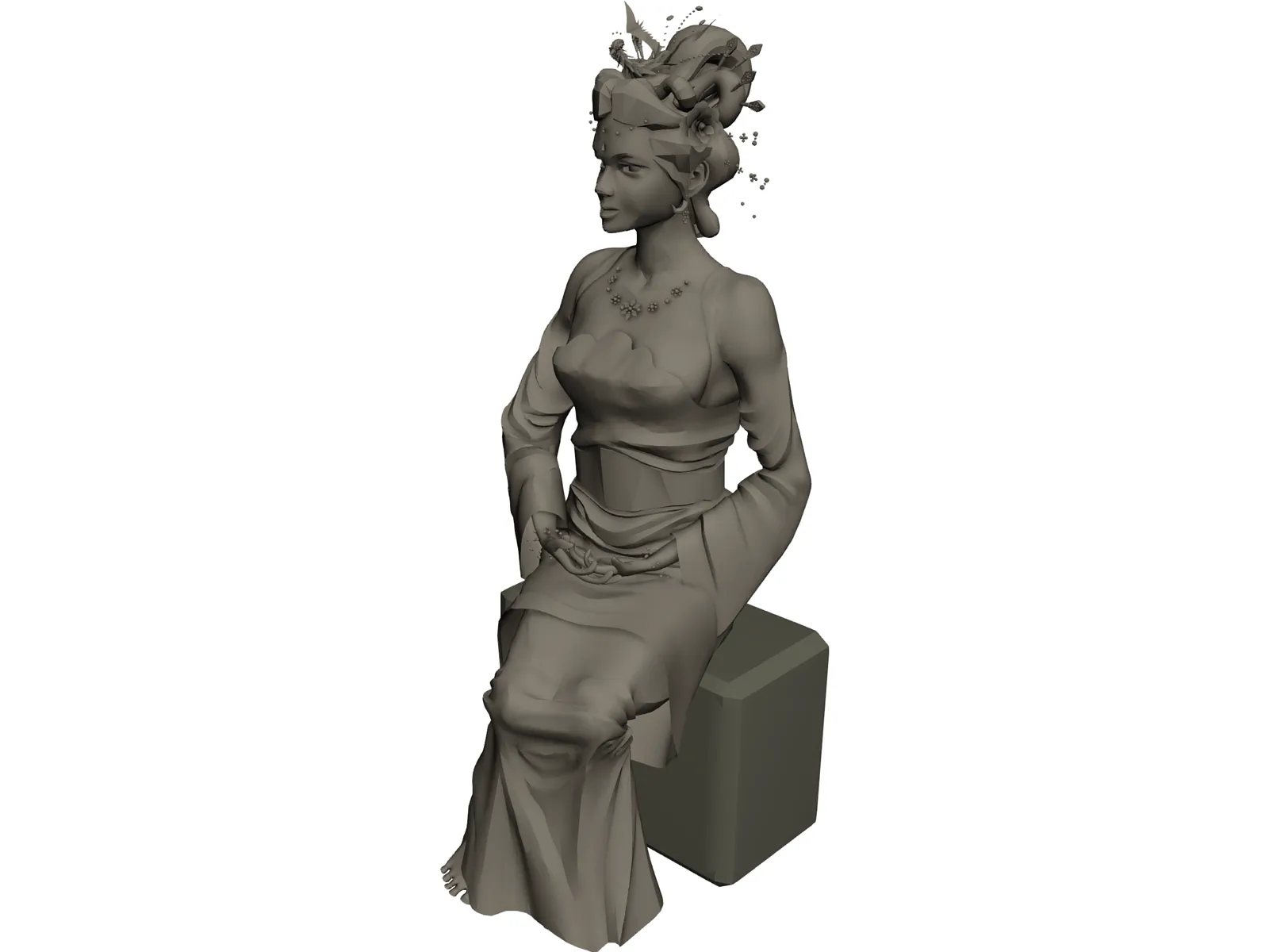 Women Chinese 3D Model main preview