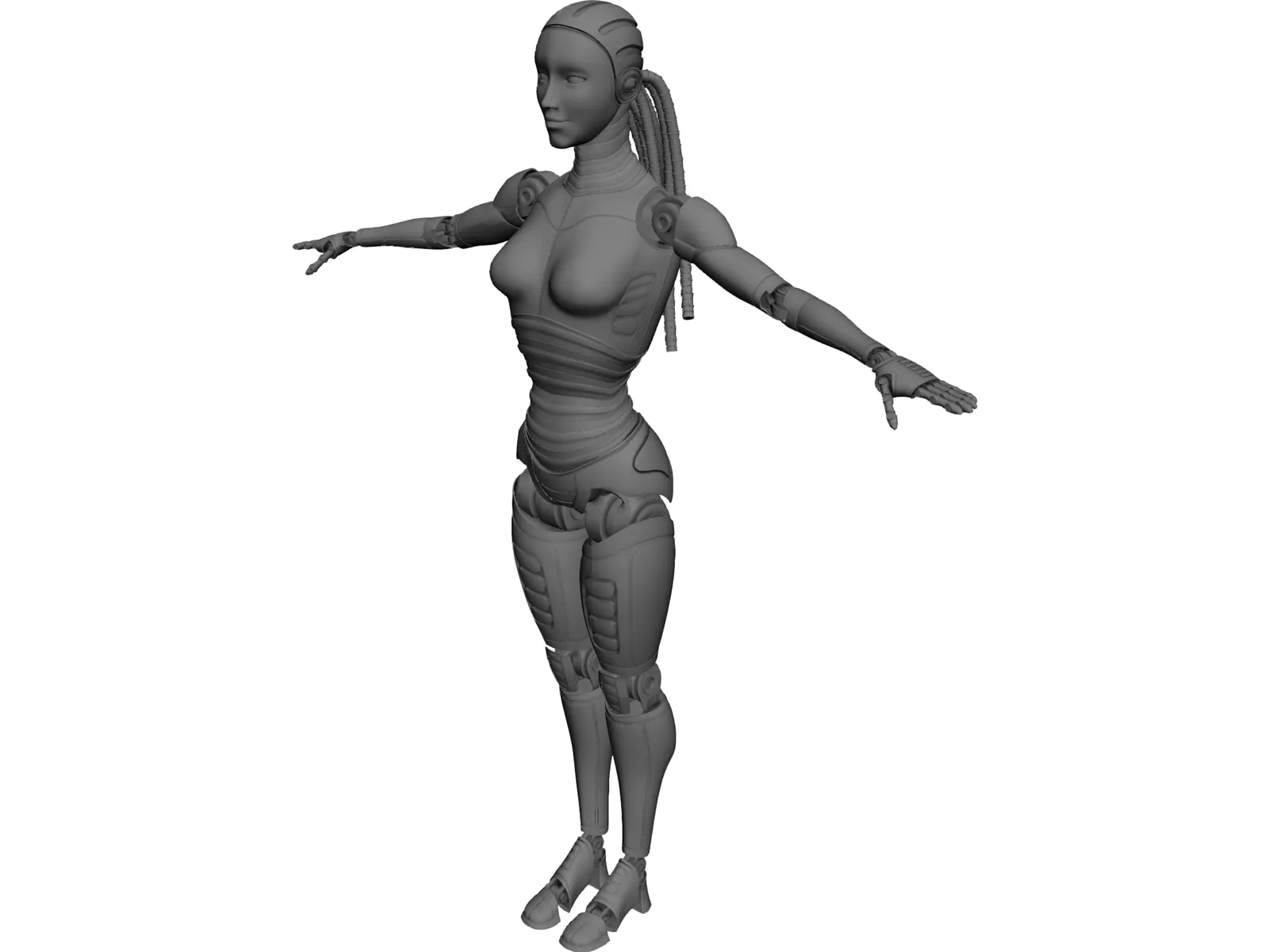 Robot Woman 3D Model main preview
