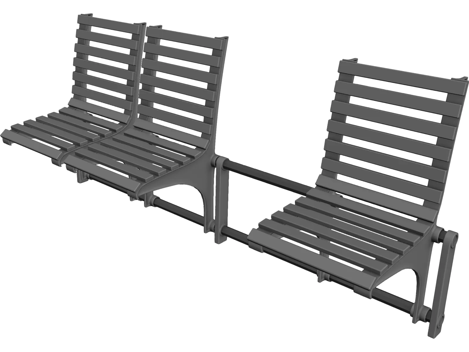 Bench 3D Model main preview