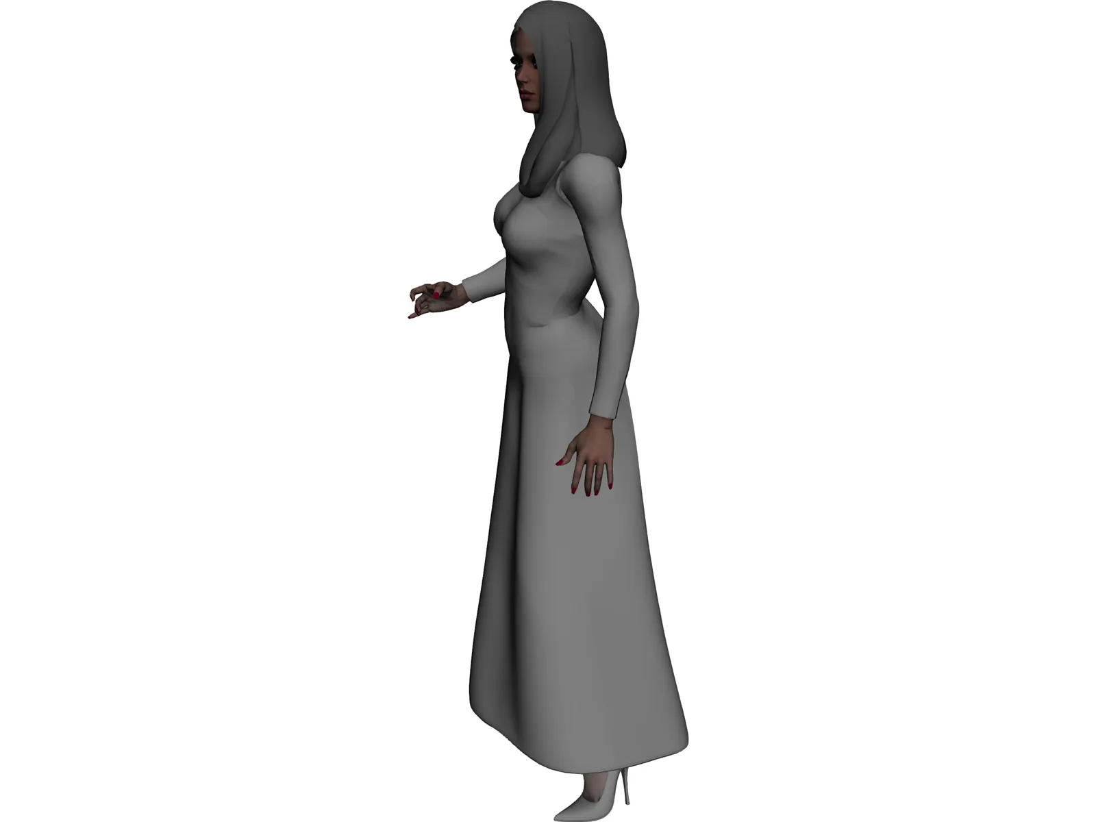Female Holding Glass 3D Model main preview