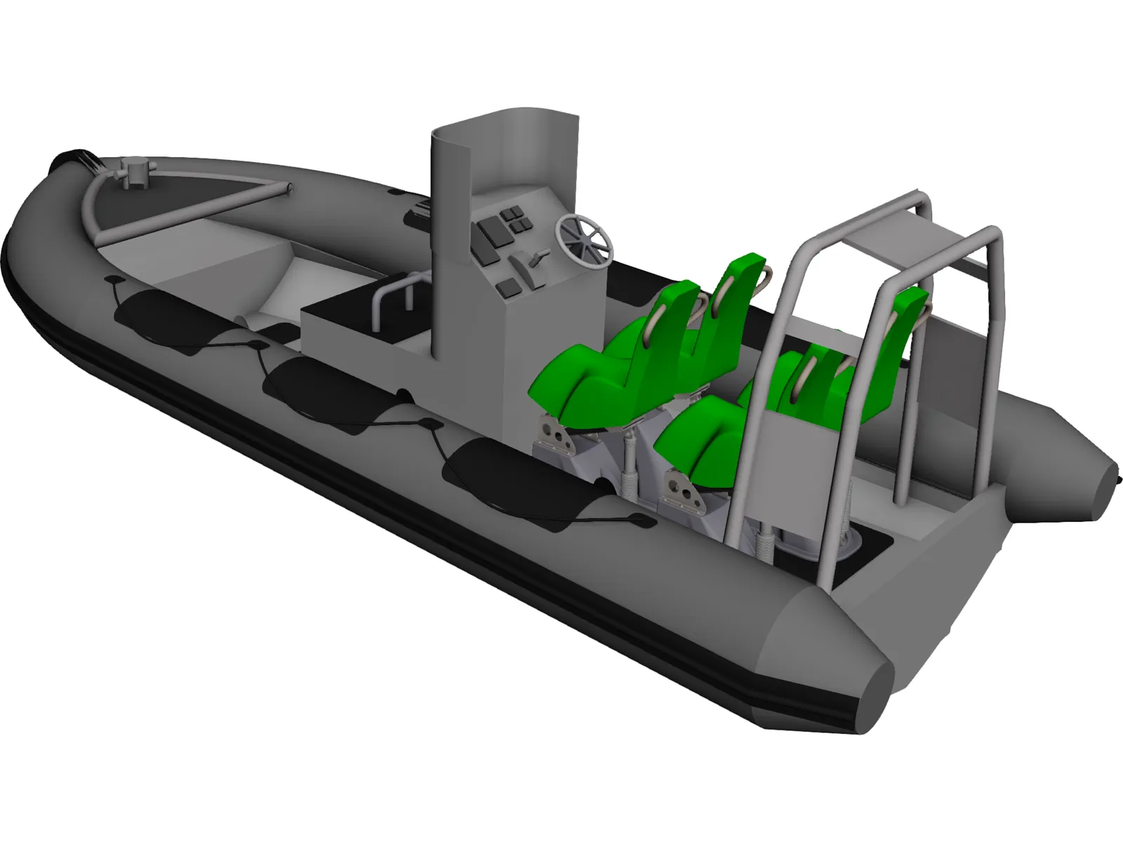 RHIB 3D Model main preview