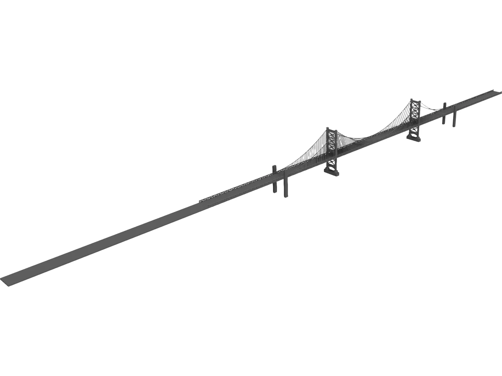 Benjamin Franklin Bridge 3D Model main preview