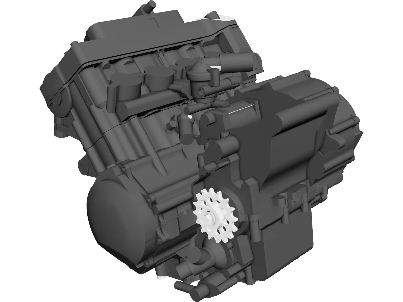 Honda CBR600RR Engine 3D Model main preview