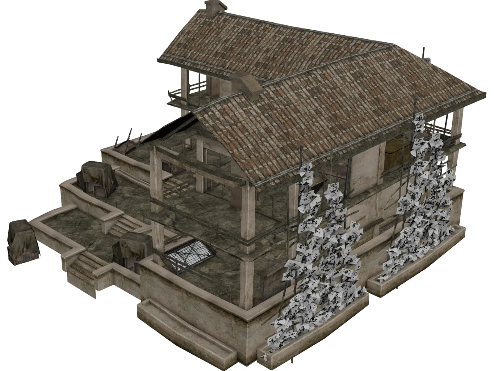 Abandoned House 3D Model main preview