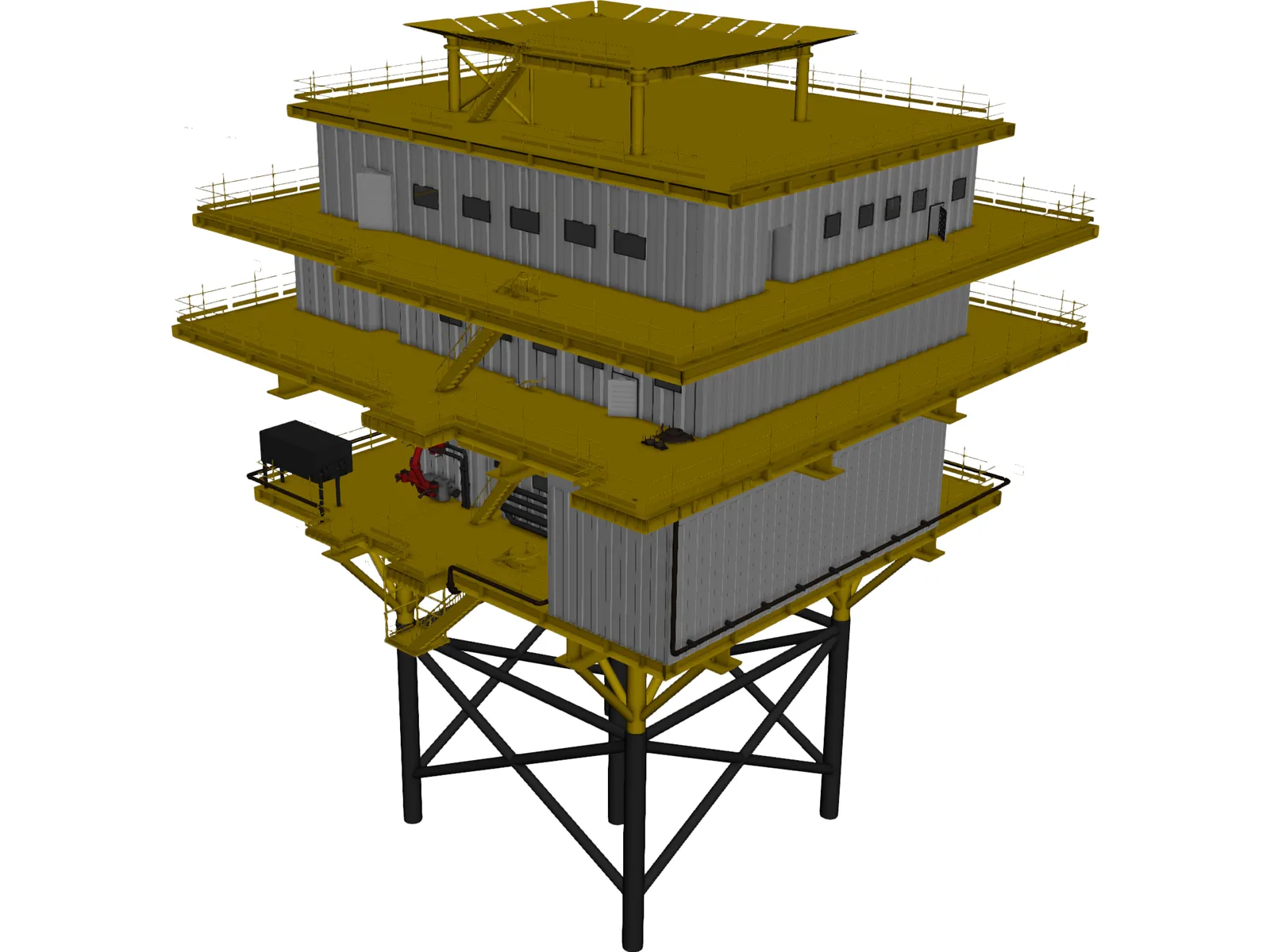 Oil Platform 3D Model main preview
