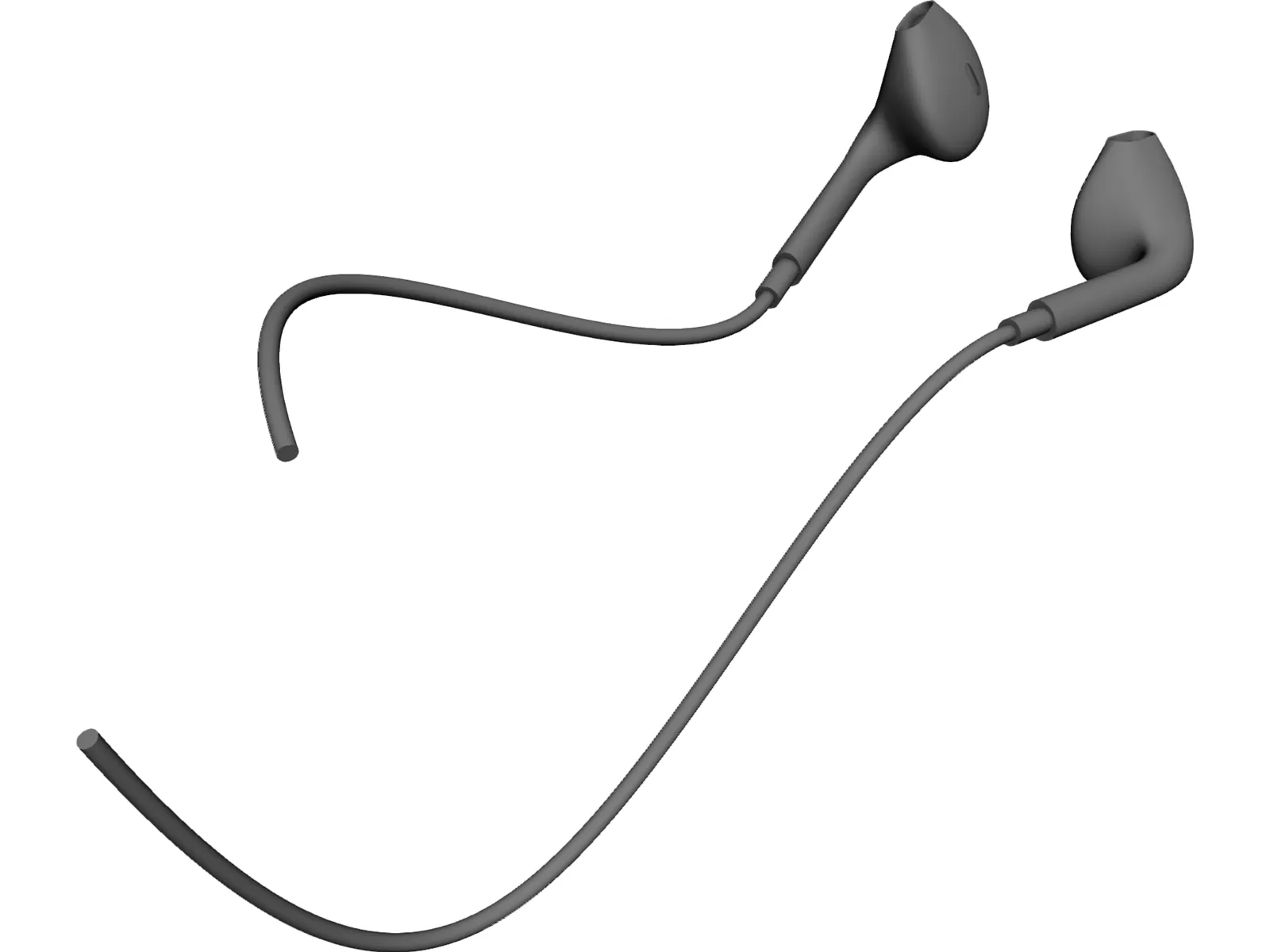 Apple iPhone 5 Earbuds 3D Model main preview