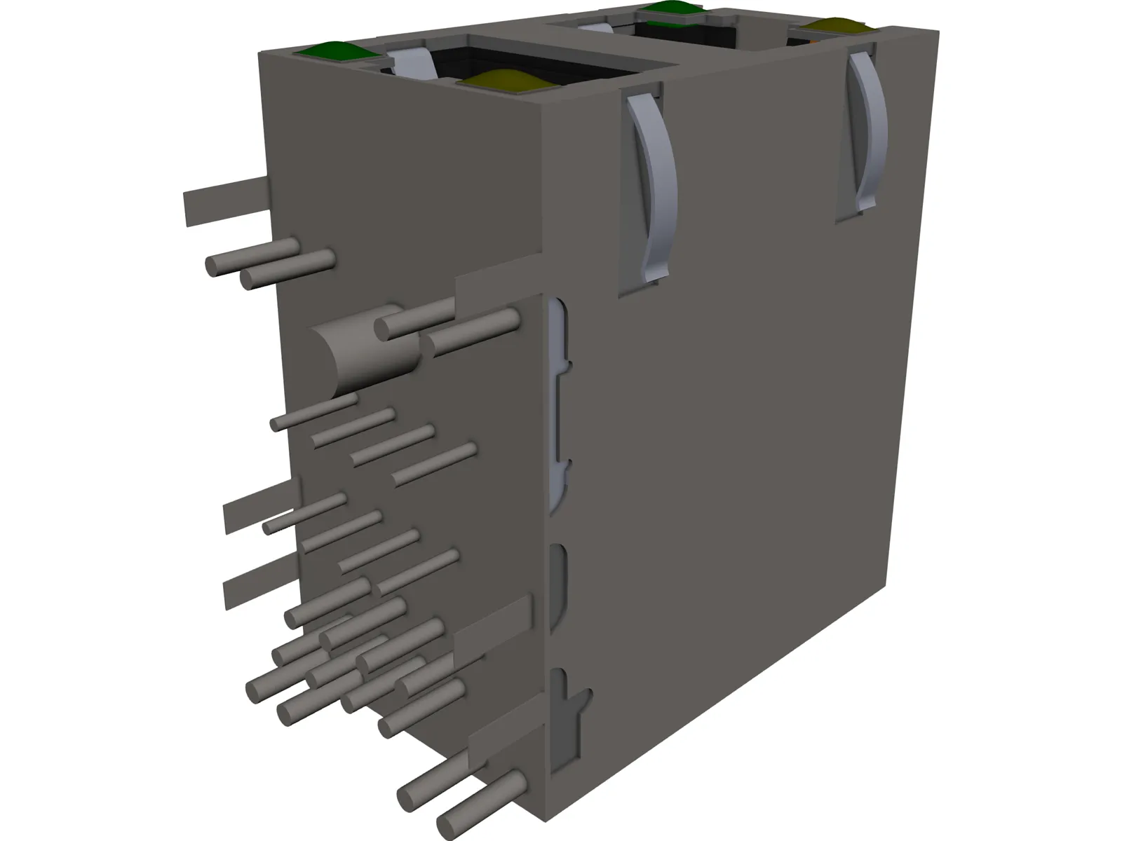 RJ45 Double Connector 3D Model main preview
