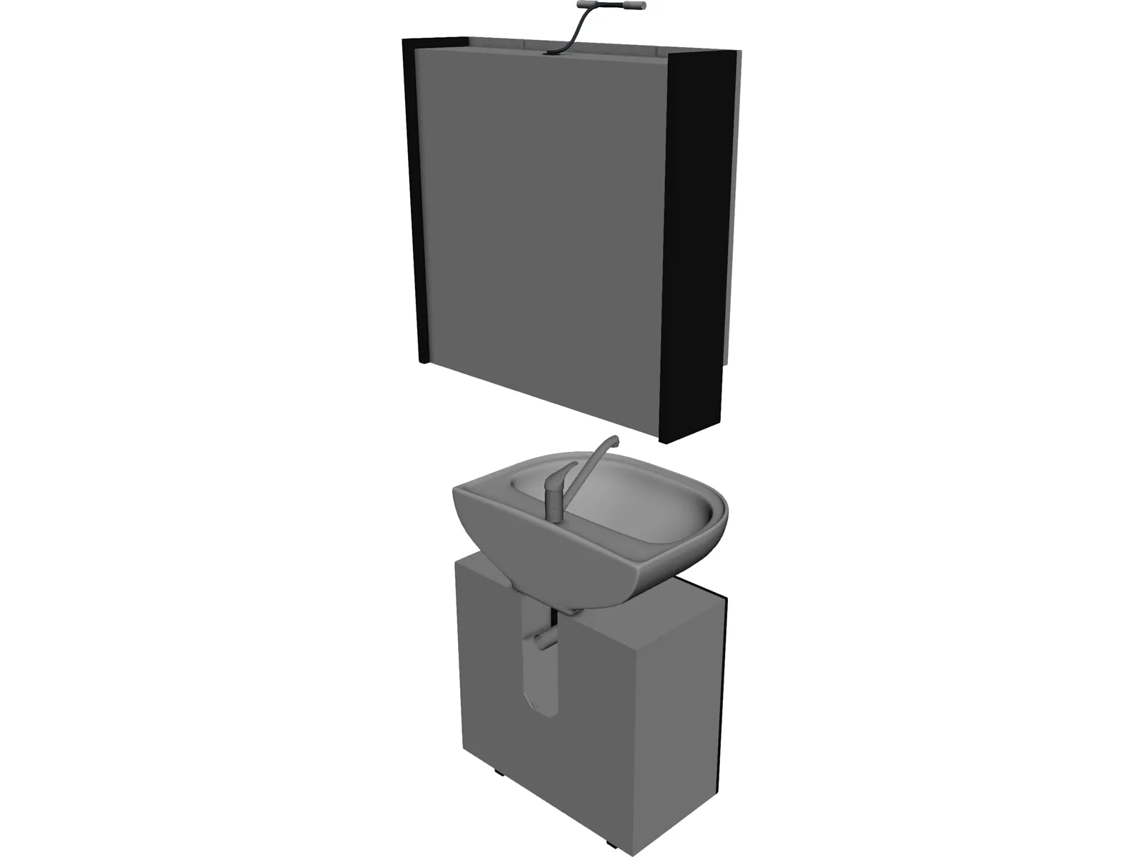 Sink with Mirror 3D Model main preview