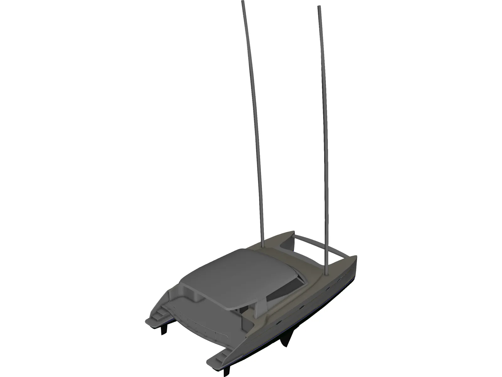 Sailing Catamaran 3D Model main preview