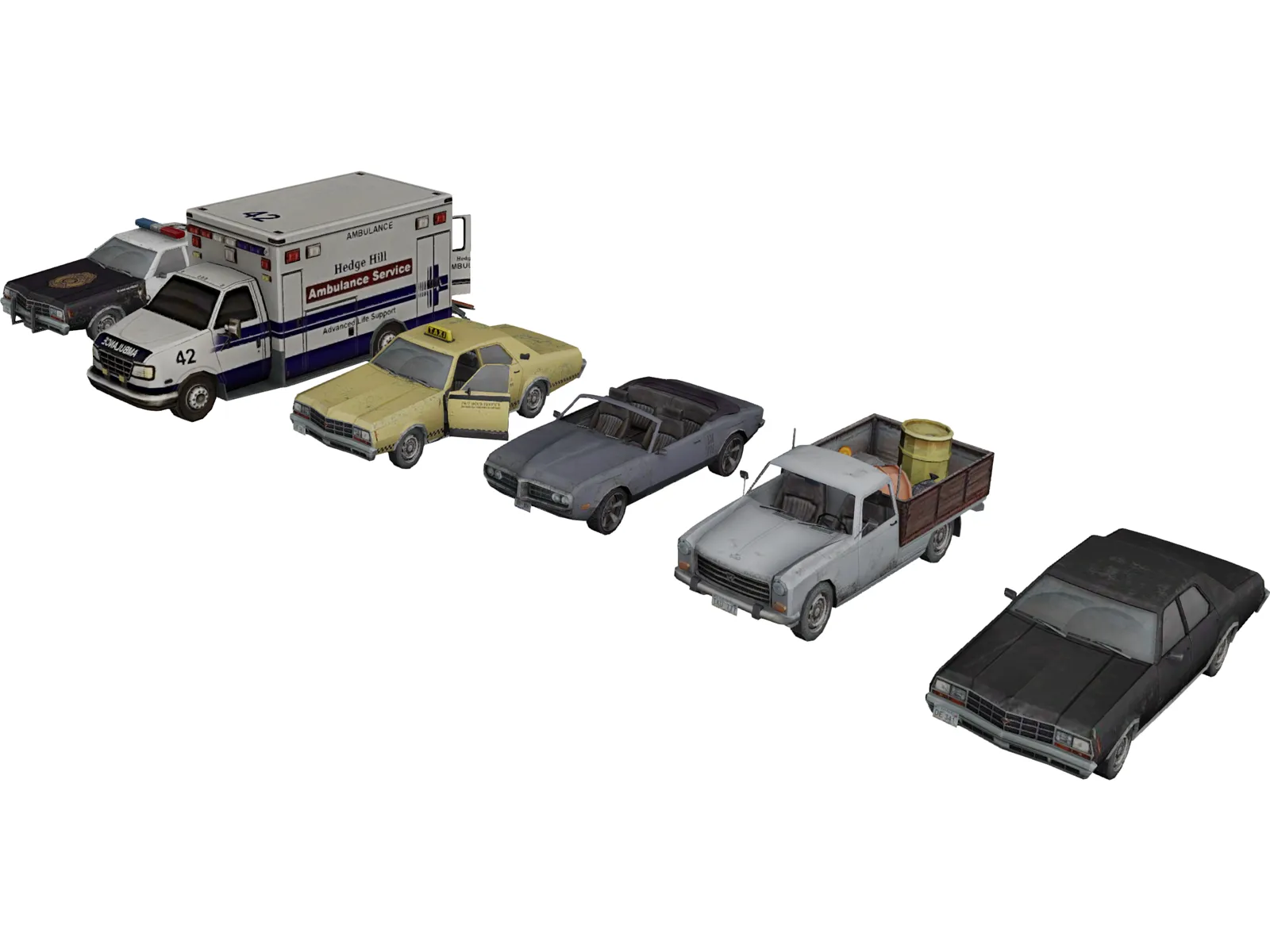 Cars Collection 3D Model main preview