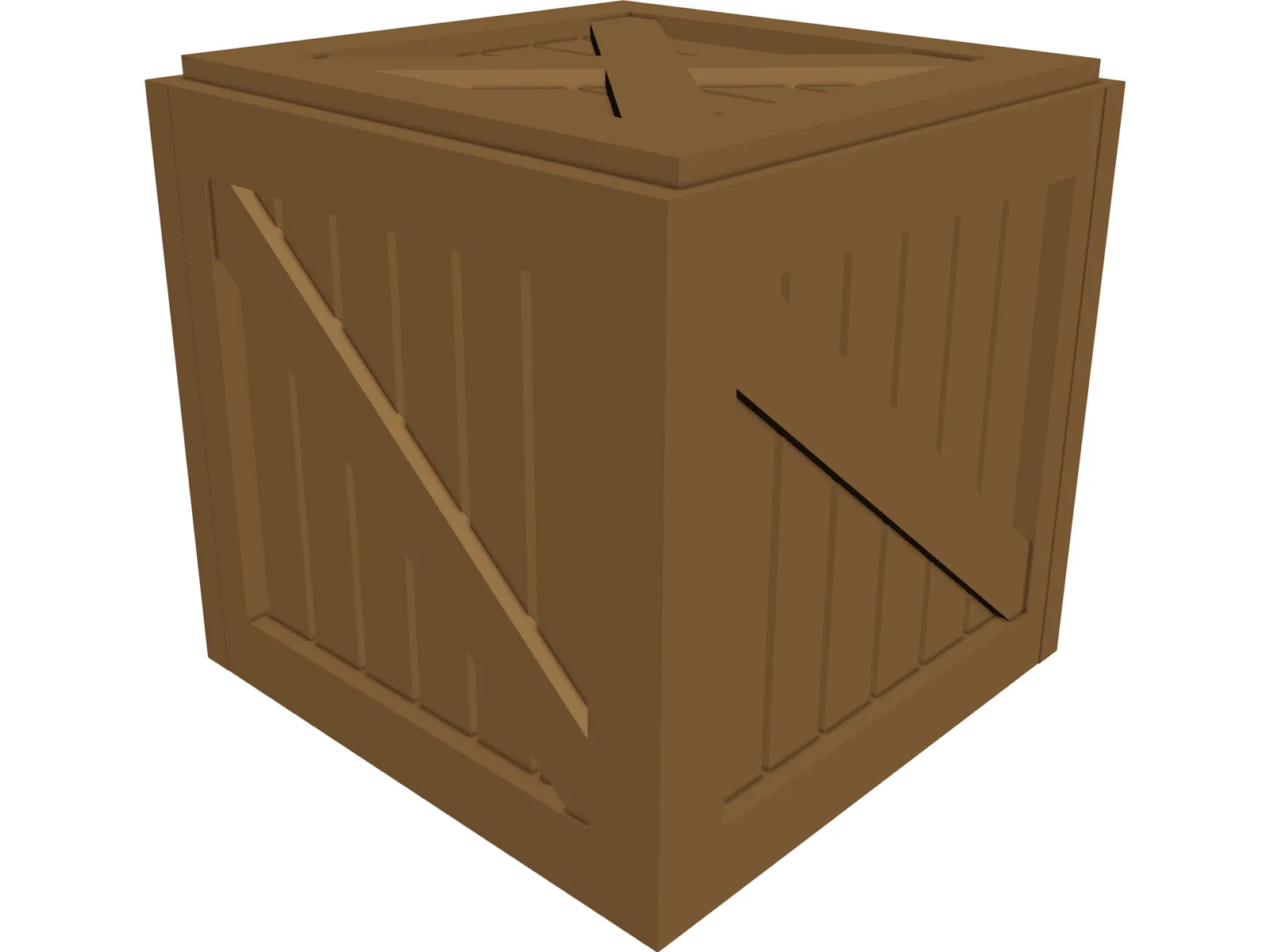 Wood Box 3D Model main preview