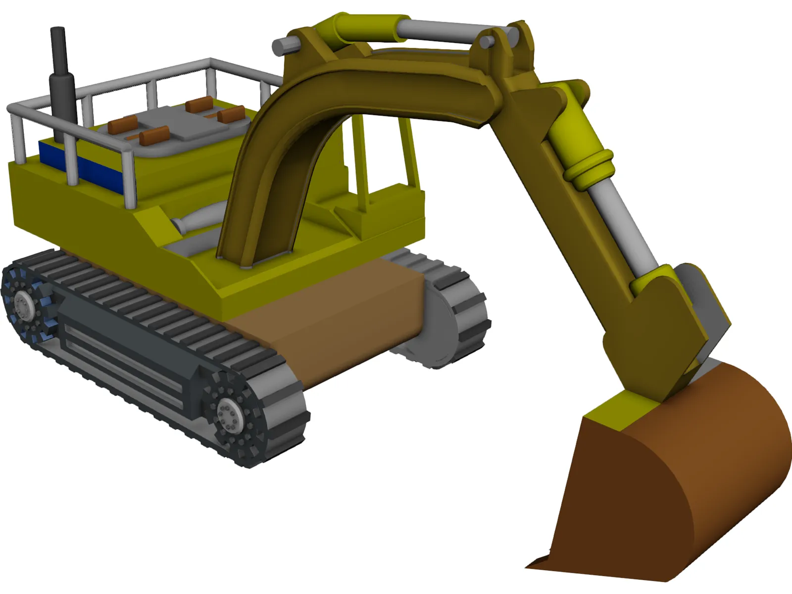 Excavator 3D Model main preview