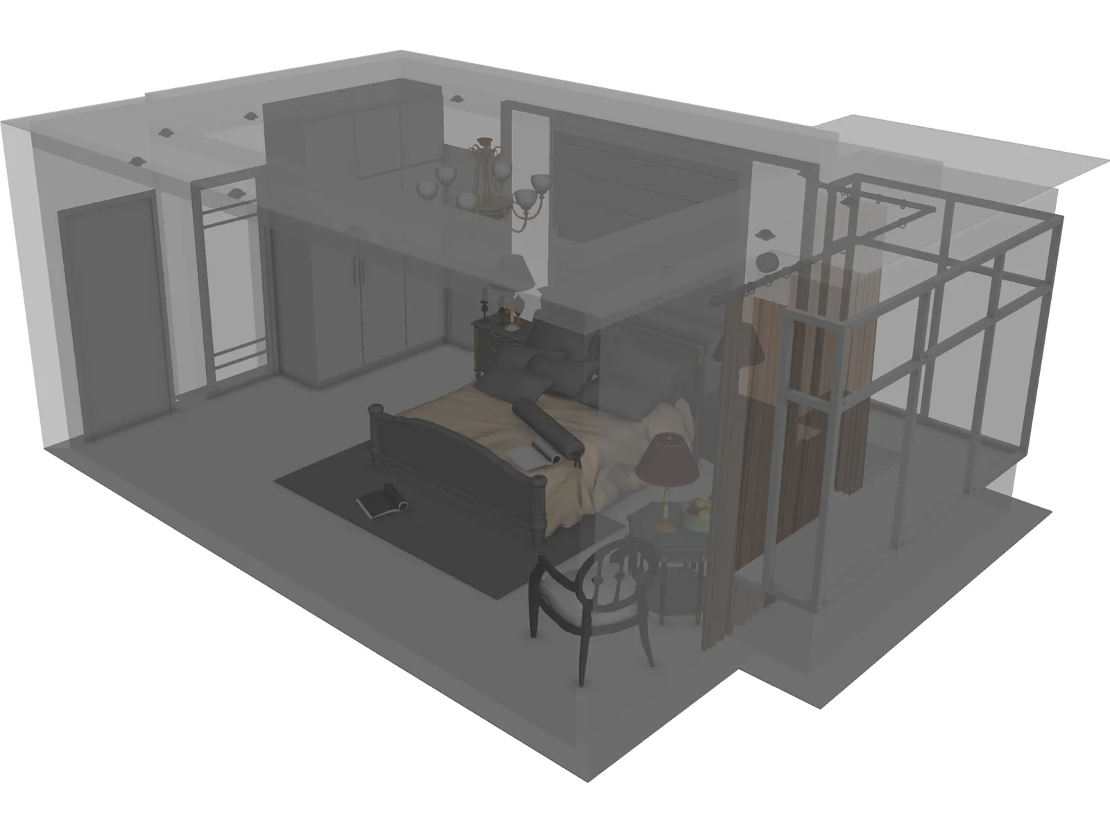 Bedroom Interior 3D Model main preview