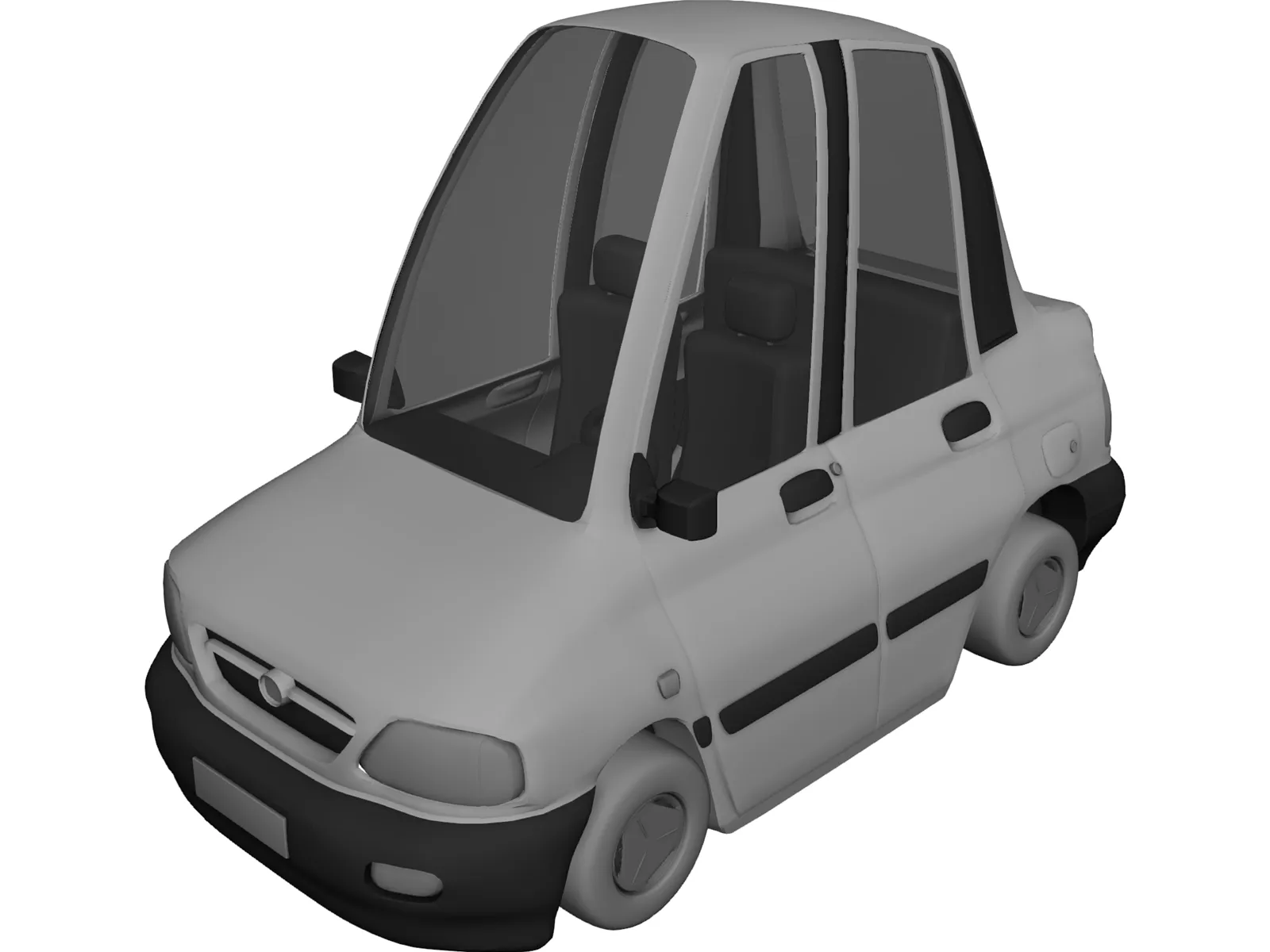 Cartoon Car 3D Model main preview