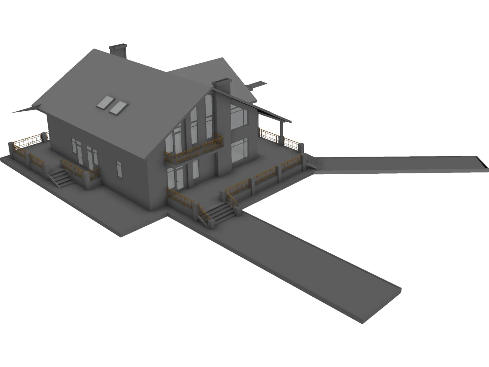 Living House 3D Model main preview