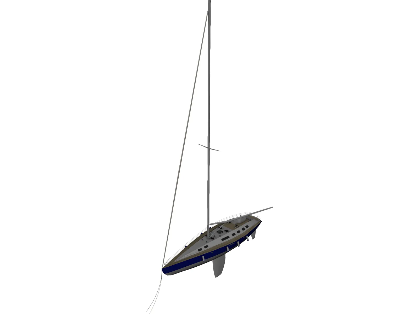 Sail Yacht 3D Model main preview