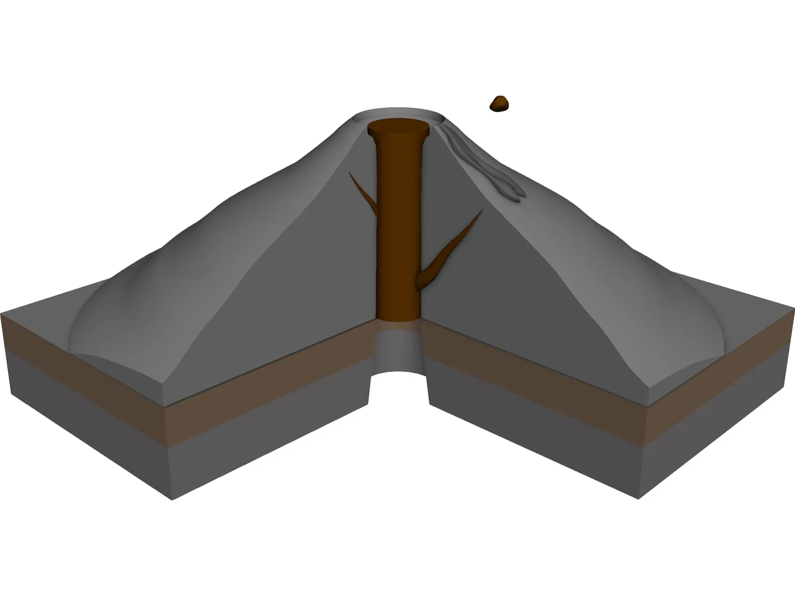 Volcano 3D Model main preview