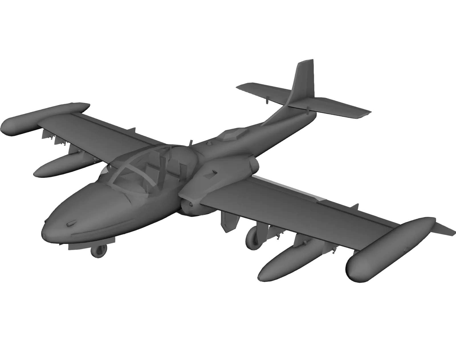 Cessna A37 Dragonfly 3D Model main preview