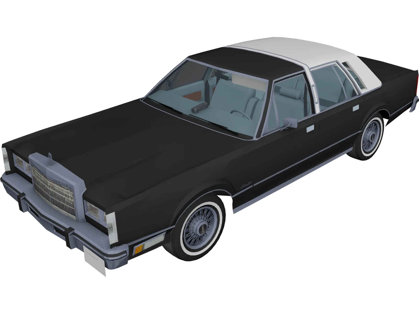Lincoln Town Car (1986) 3D Model main preview