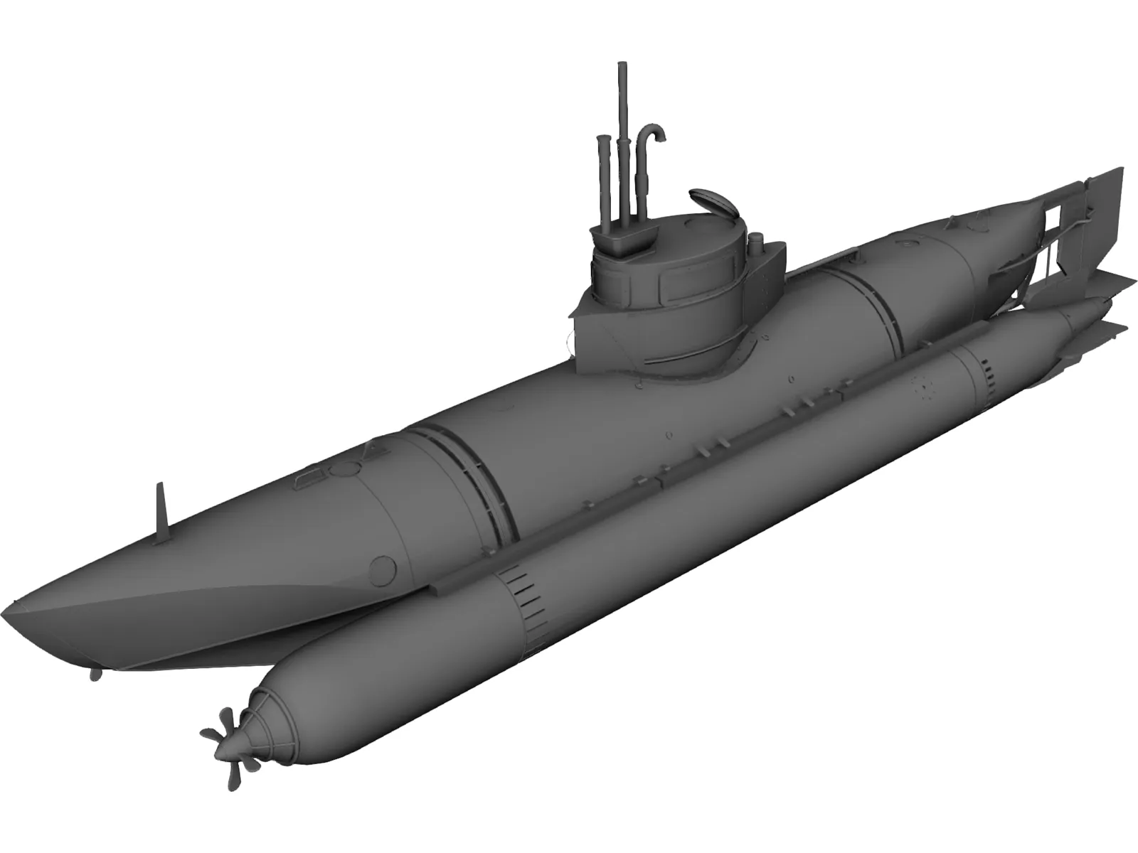 Submarine 3D Model main preview