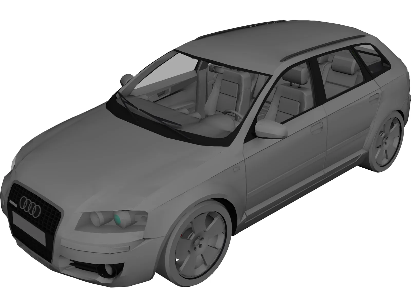 Audi A3 Sportback 3.2 quattro 3D Model main preview