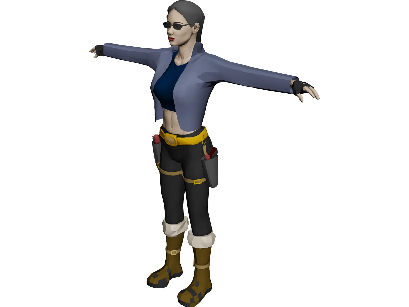 Woman [+Gun] 3D Model main preview