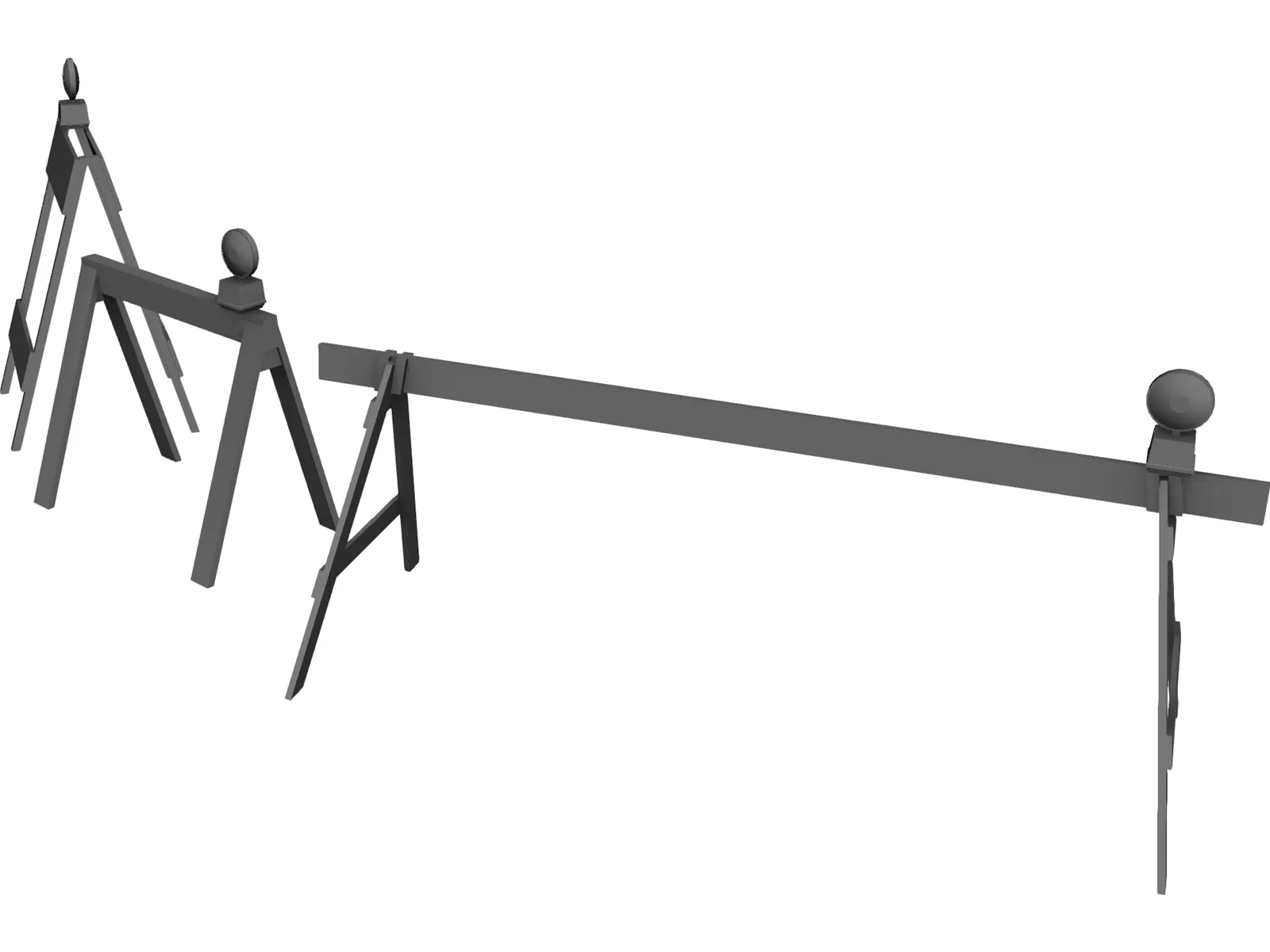 Construction Sawhorses 3D Model main preview