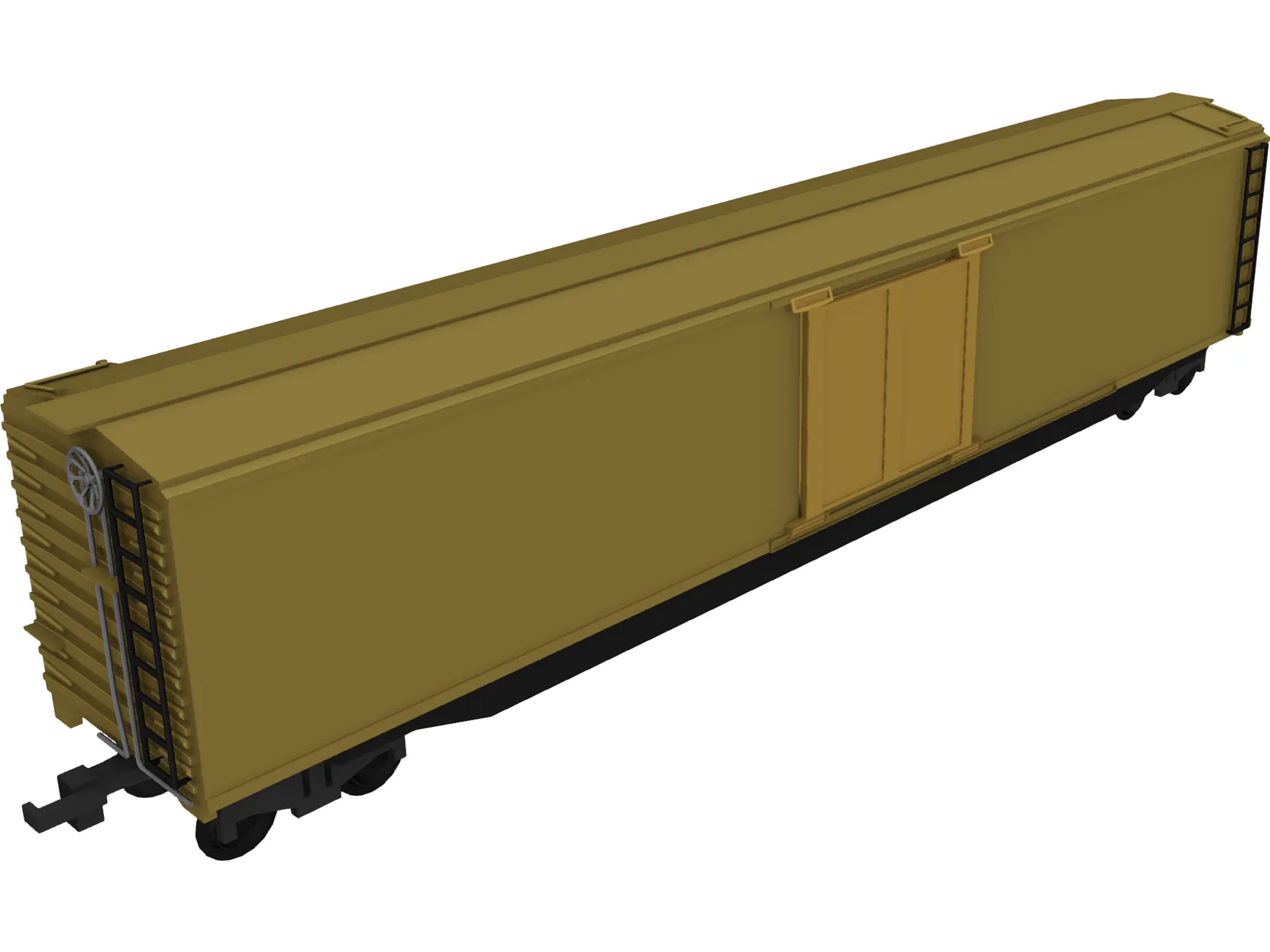 Cattle Train Section 3D Model main preview