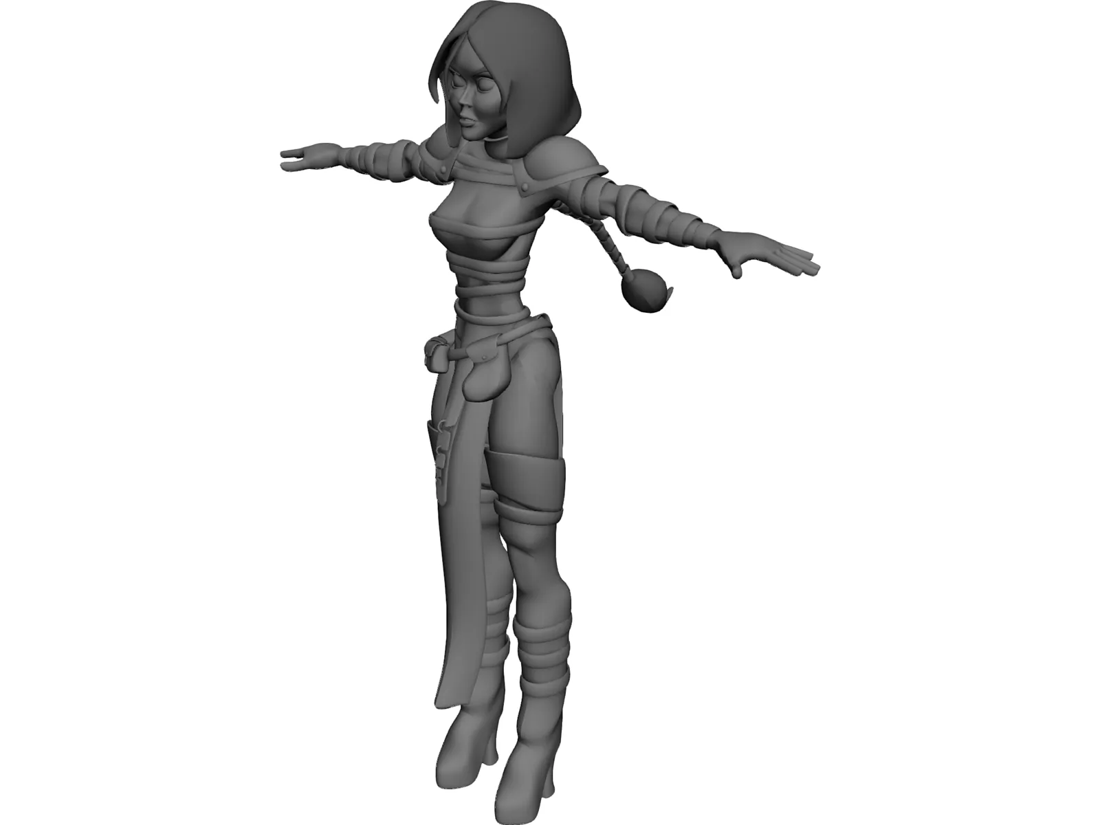 Elf Female 3D Model main preview