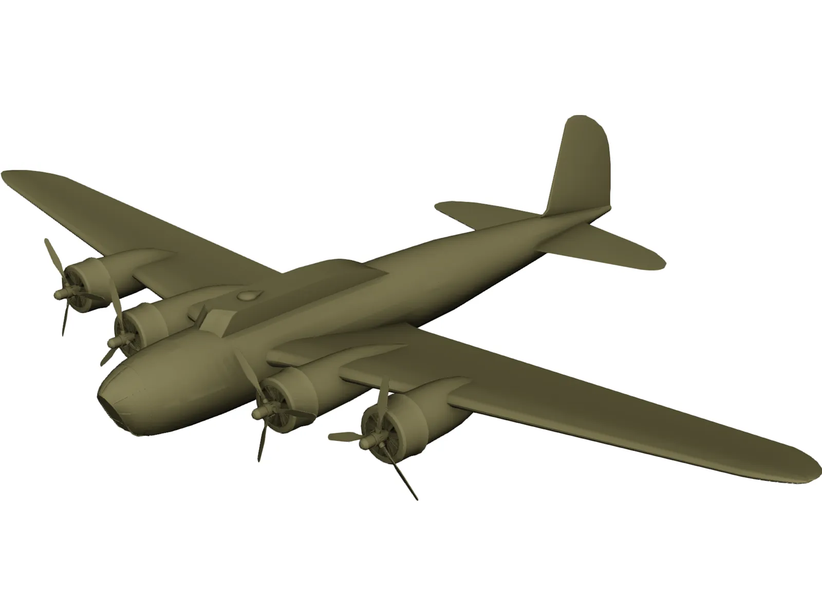 Boeing B-17D Flying Fortress 3D Model main preview