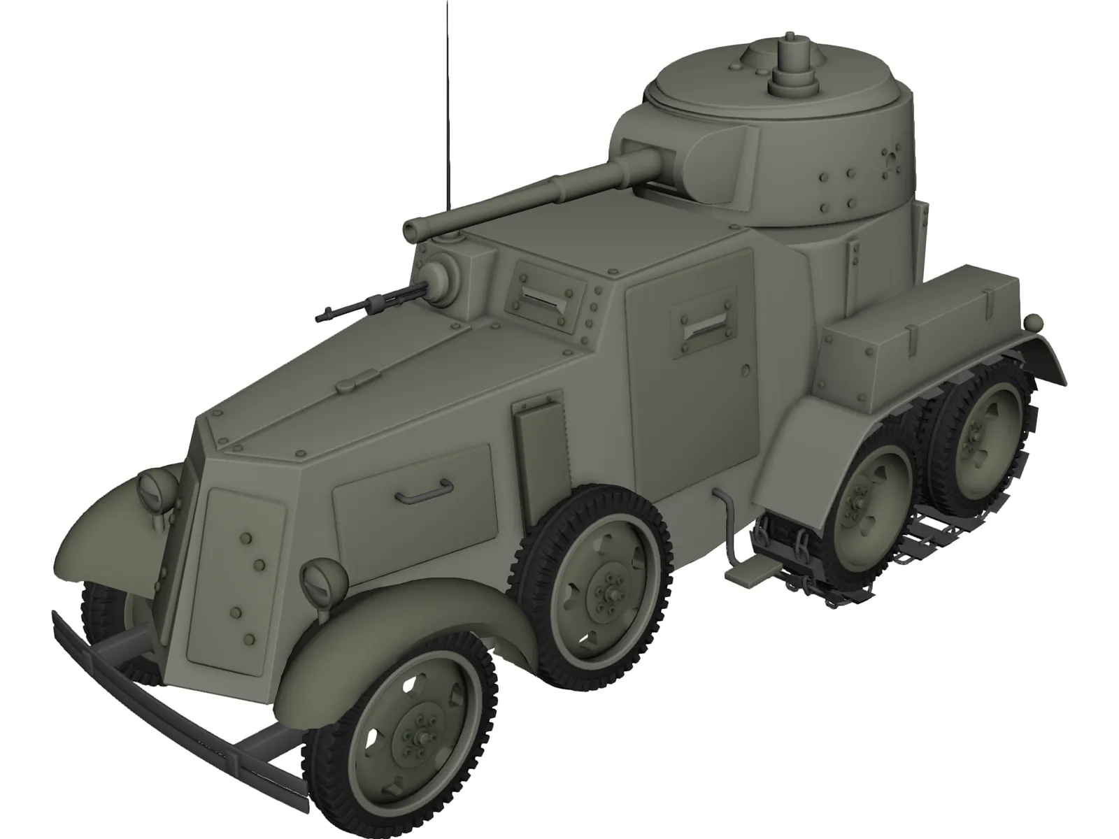 BA-10 Winter 3D Model main preview