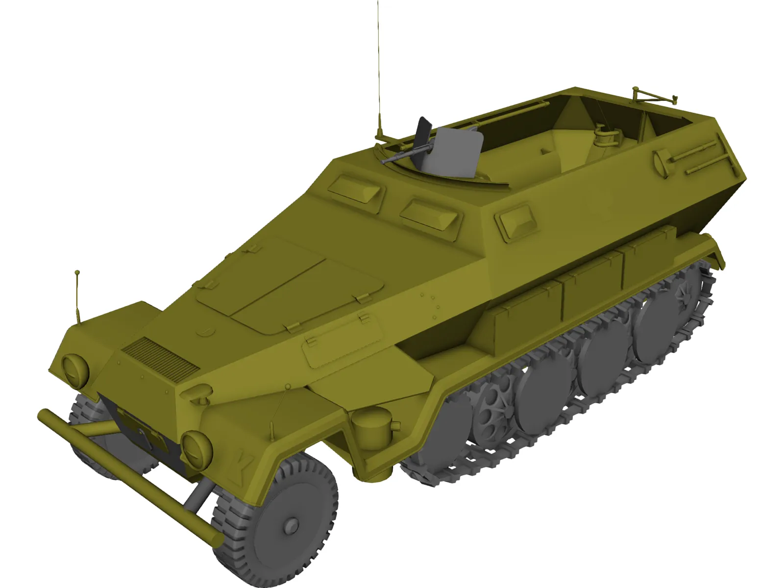 Sd-Kfz 251/1 Hanomag 3D Model main preview