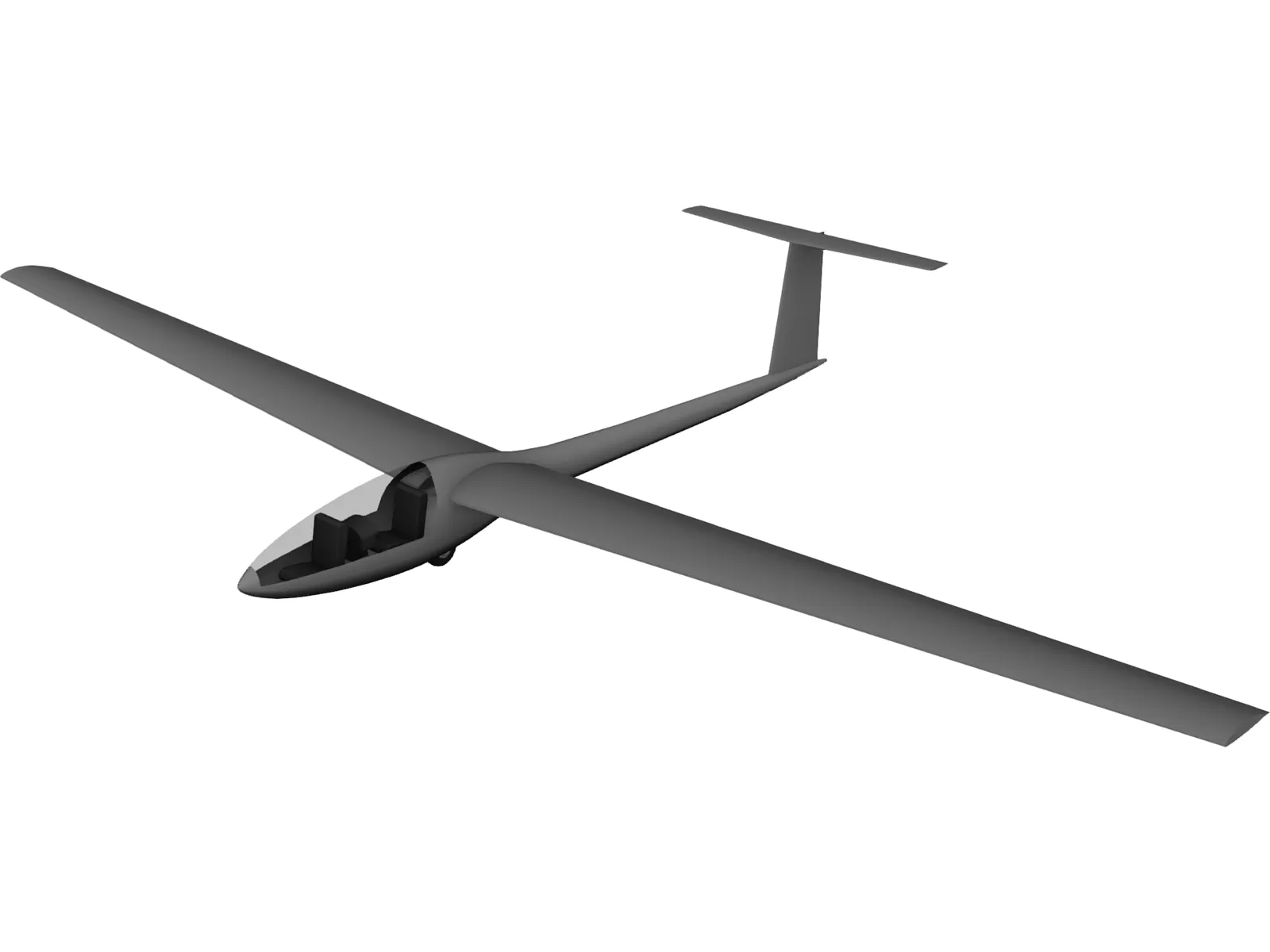 Sailplane Glider 3D Model main preview