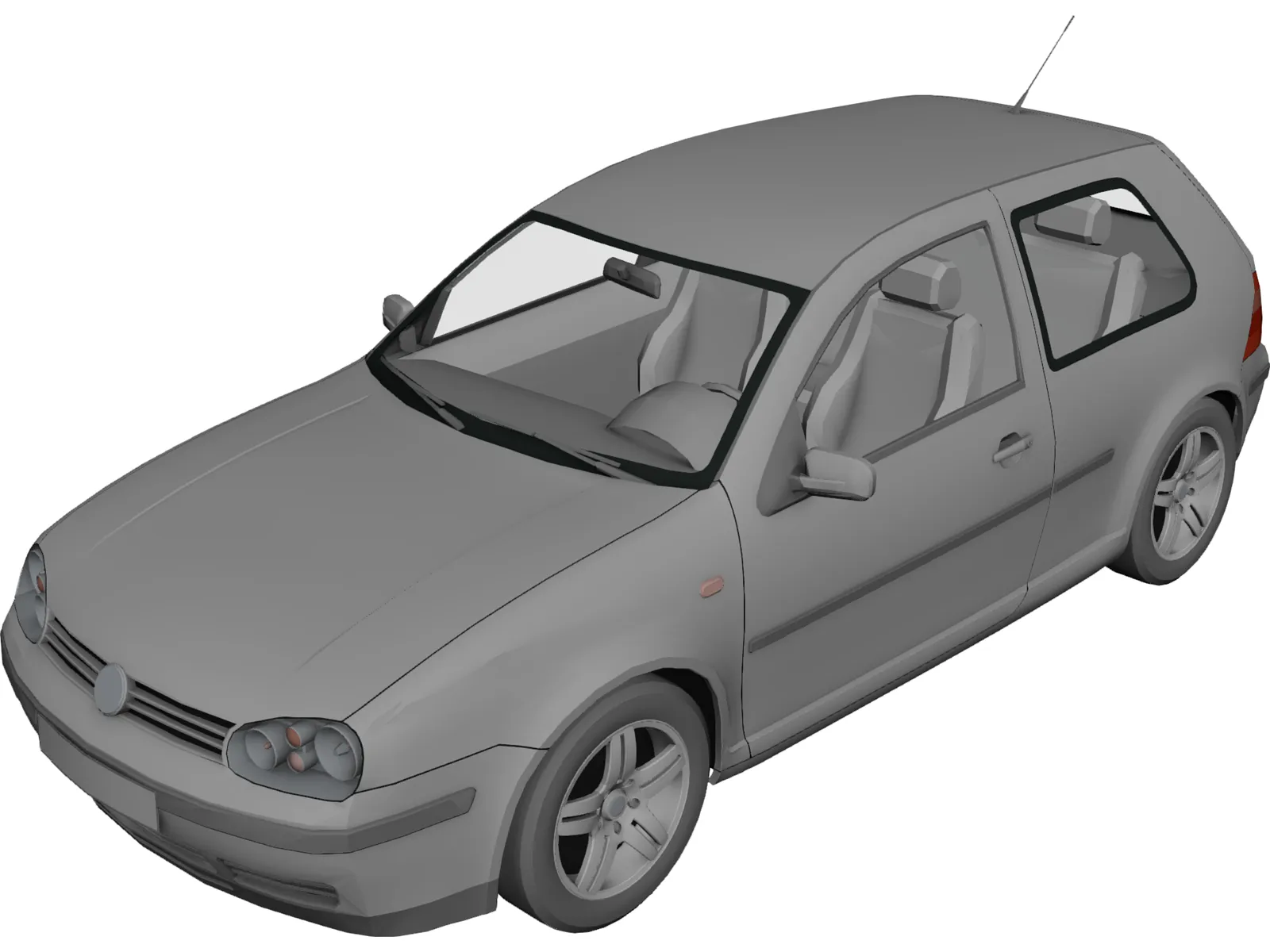 Volkswagen Golf IV (3 doors) 3D Model main preview