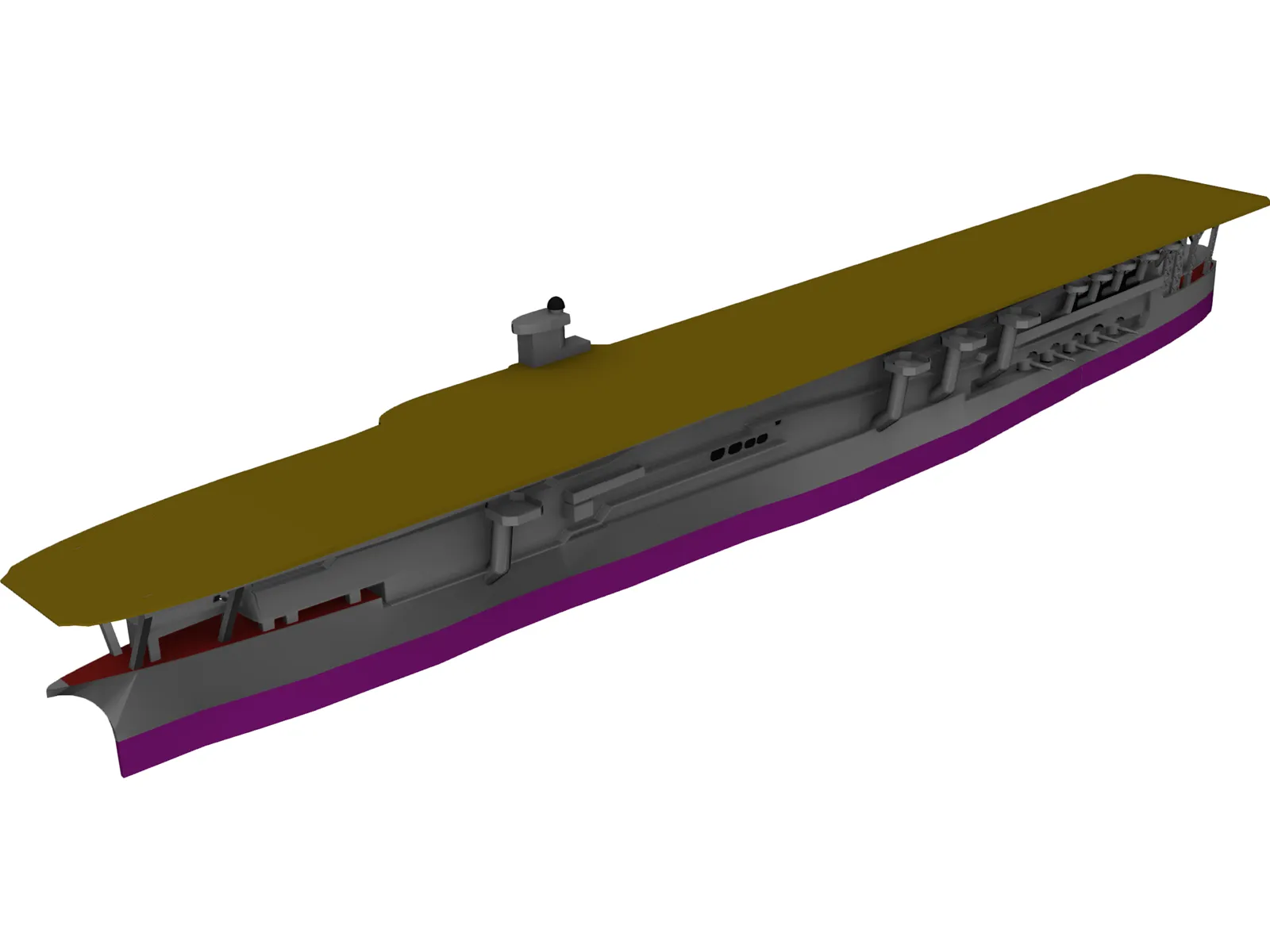 IJN Kaga Aircraft Carrier 3D Model main preview
