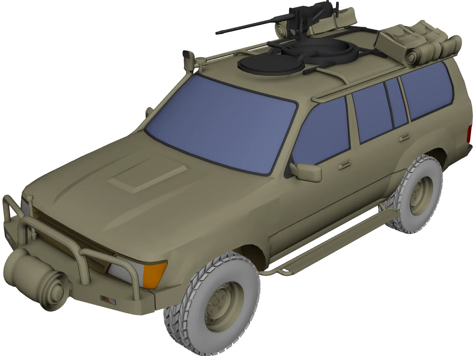 Toyota LC100 Security Escort Vehicle 3D Model main preview