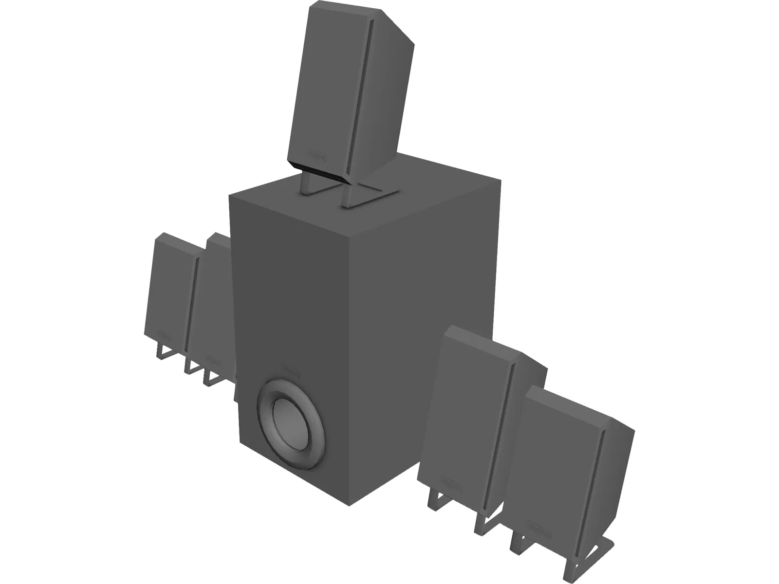 Creative Inspire T5400 Speakers 3D Model main preview