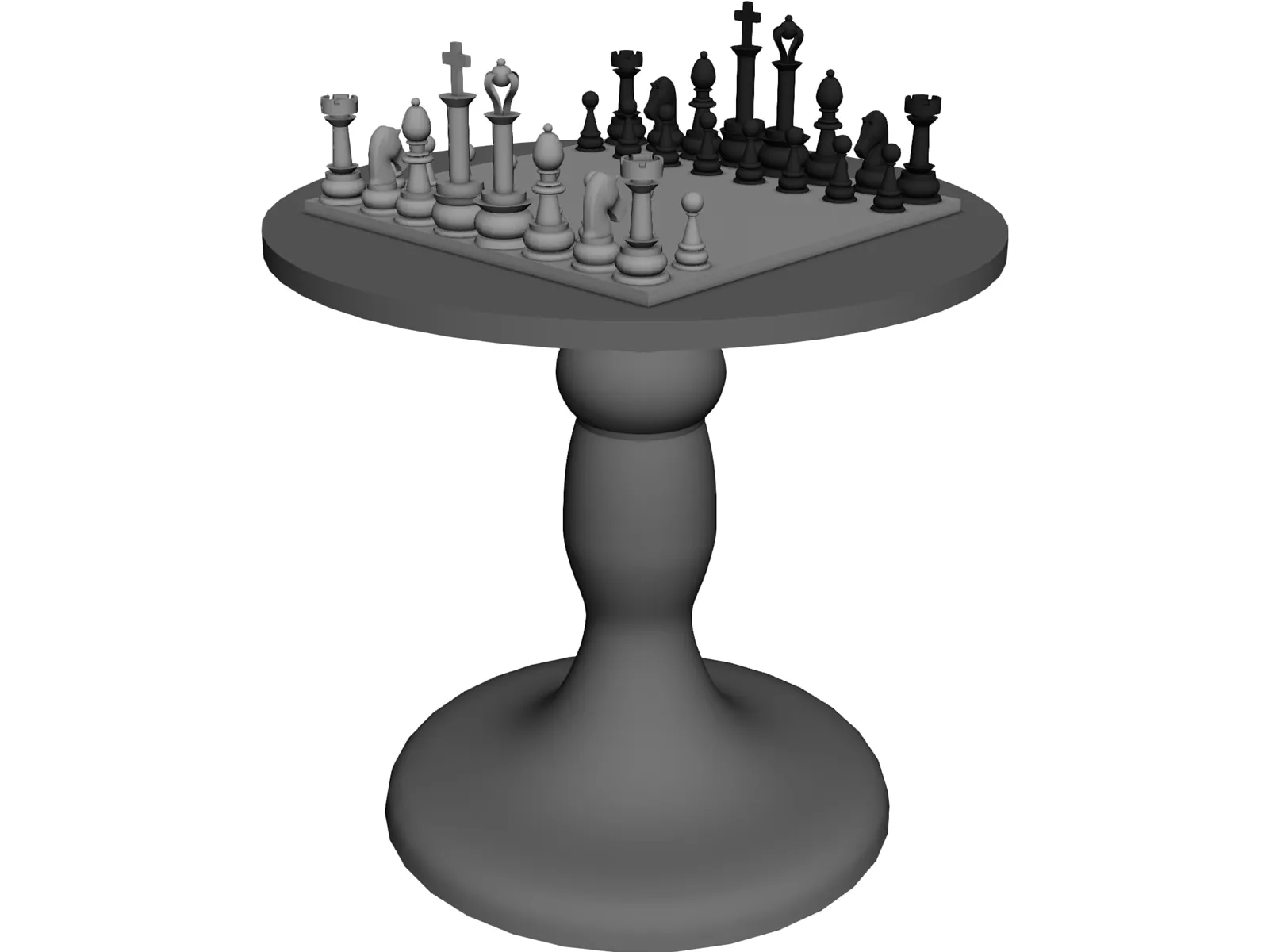 Chess Set 3D Model main preview