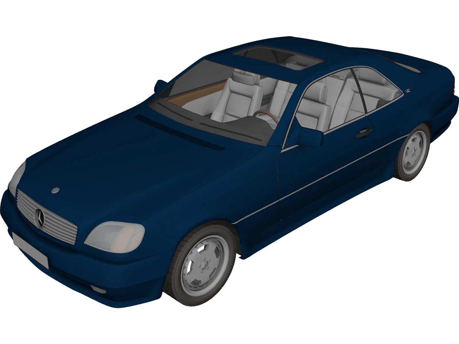 Mercedes-Benz 600 SL 3D Model main preview