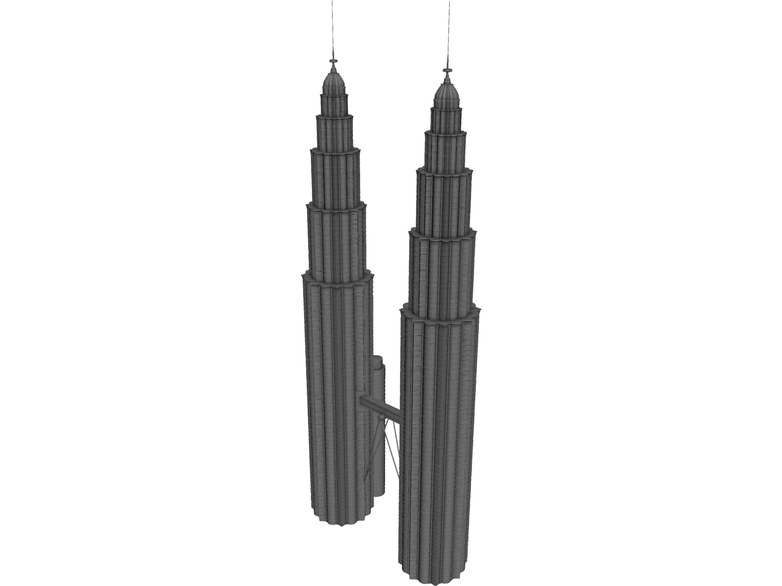 Towers Petronas 3D Model main preview