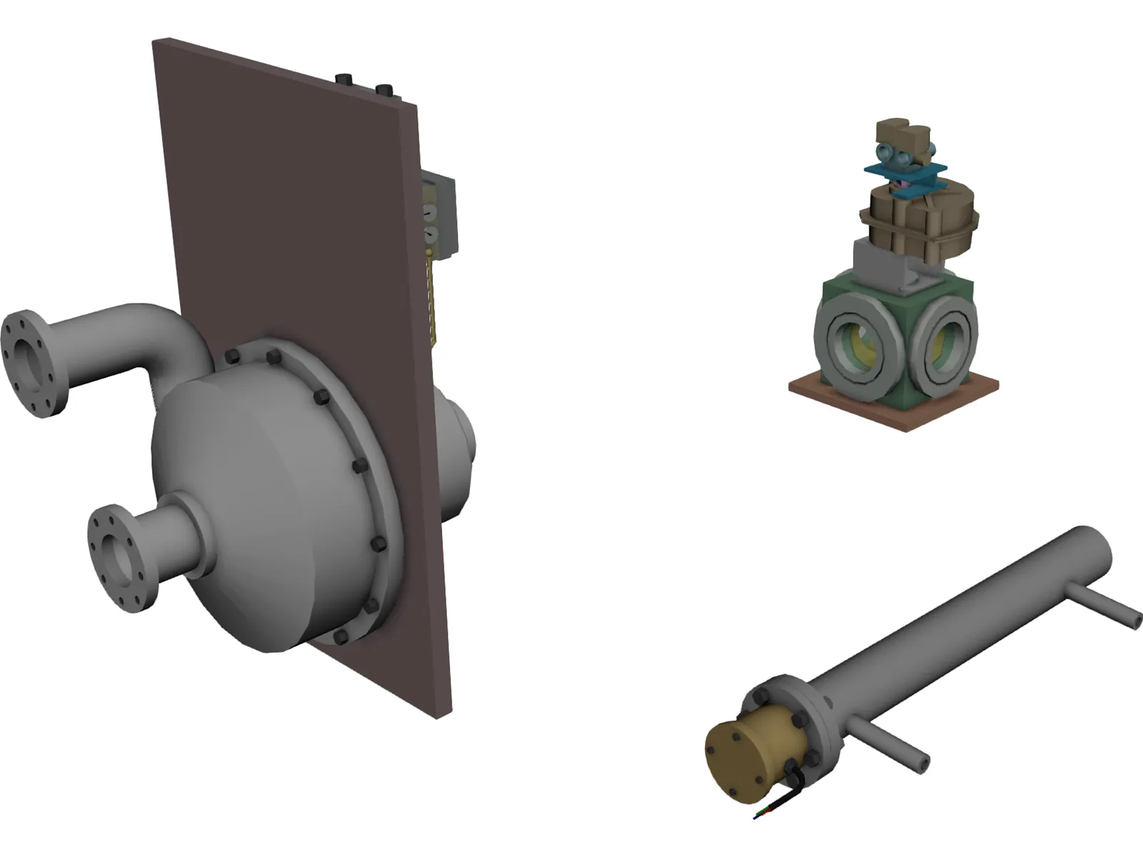 Cryo Pump Heater and Valve 3D Model main preview