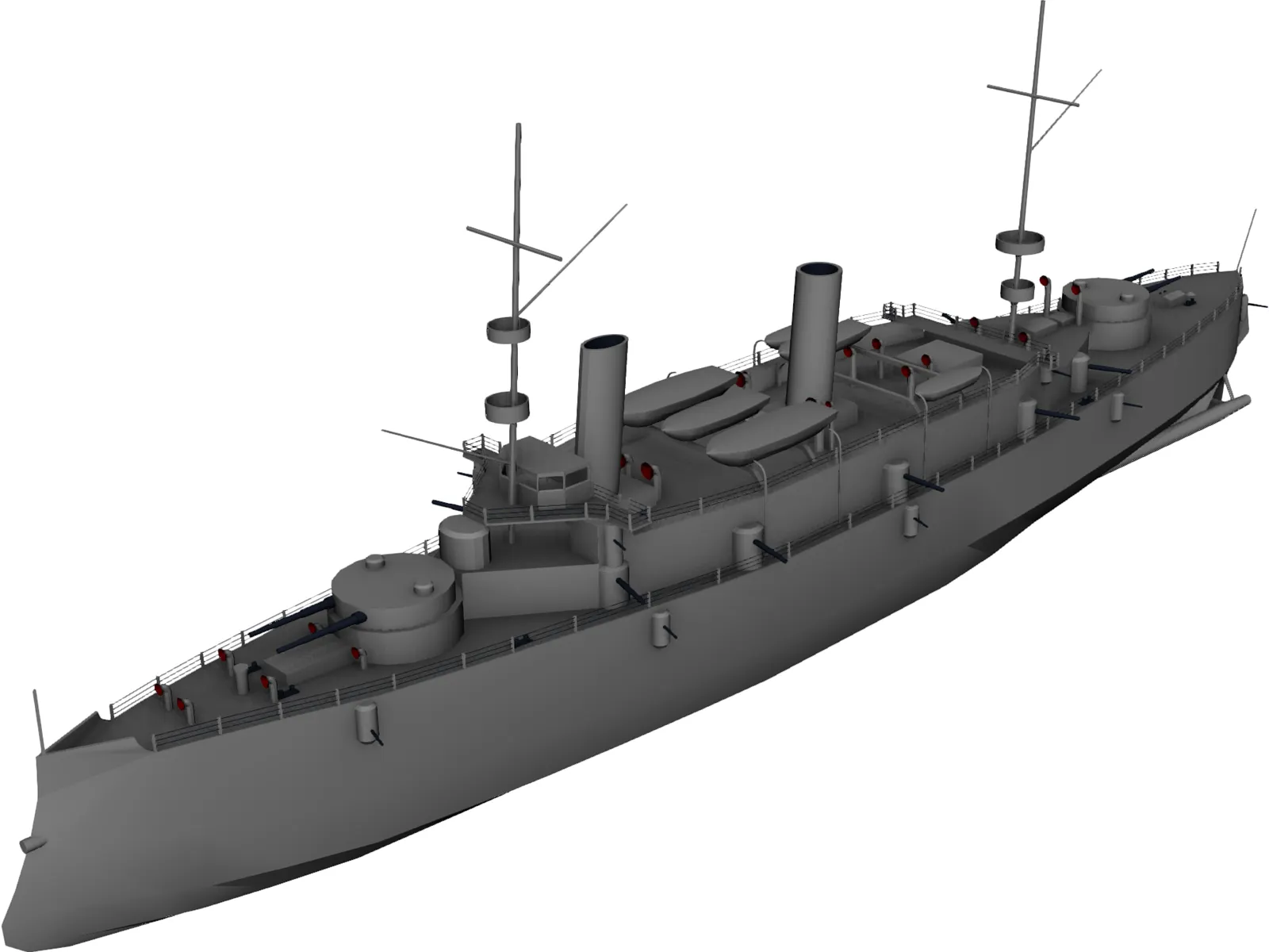 Olympia Armored Cruiser 3D Model main preview